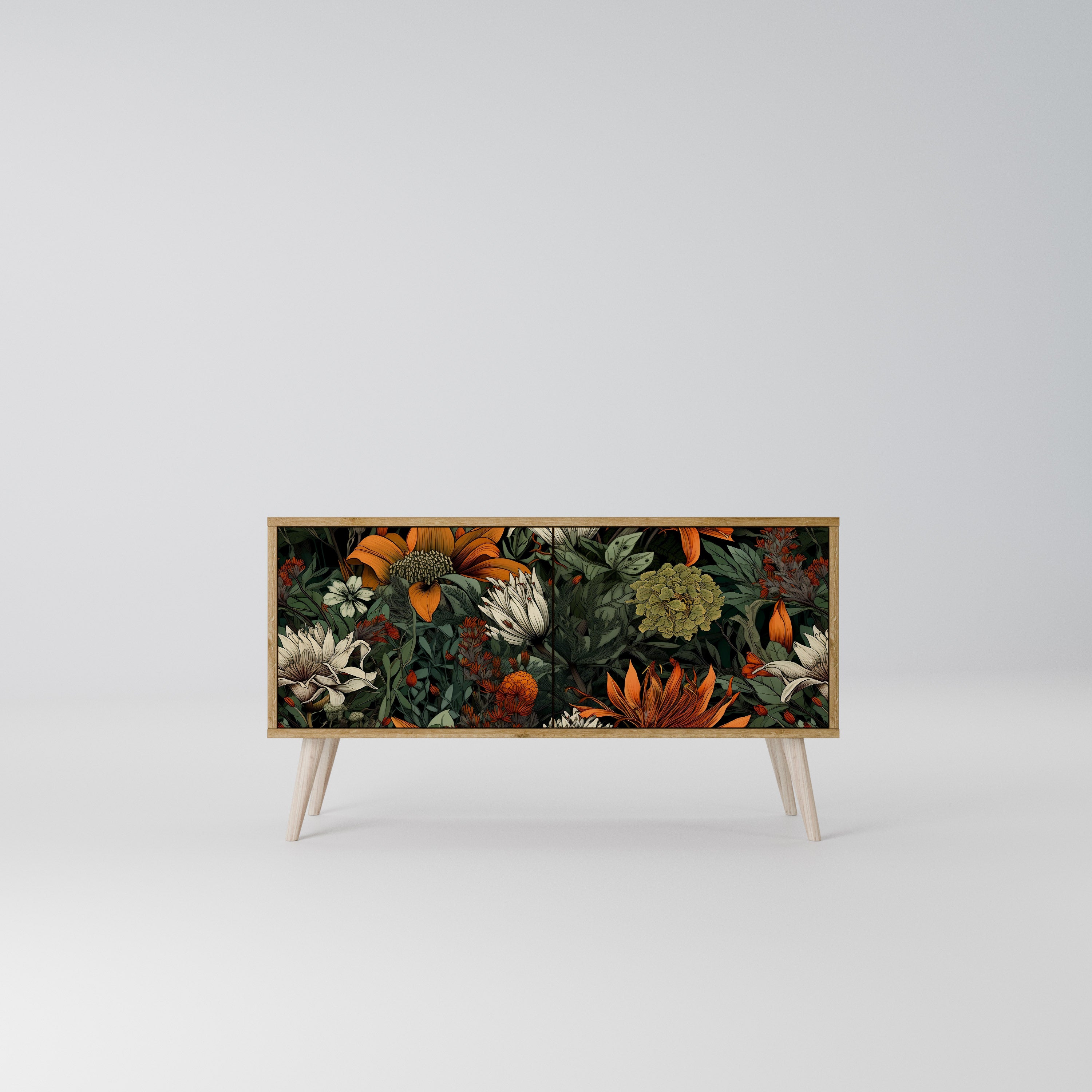 MIDNIGHT SPROUT Mueble de TV Compacto de 2 puertas