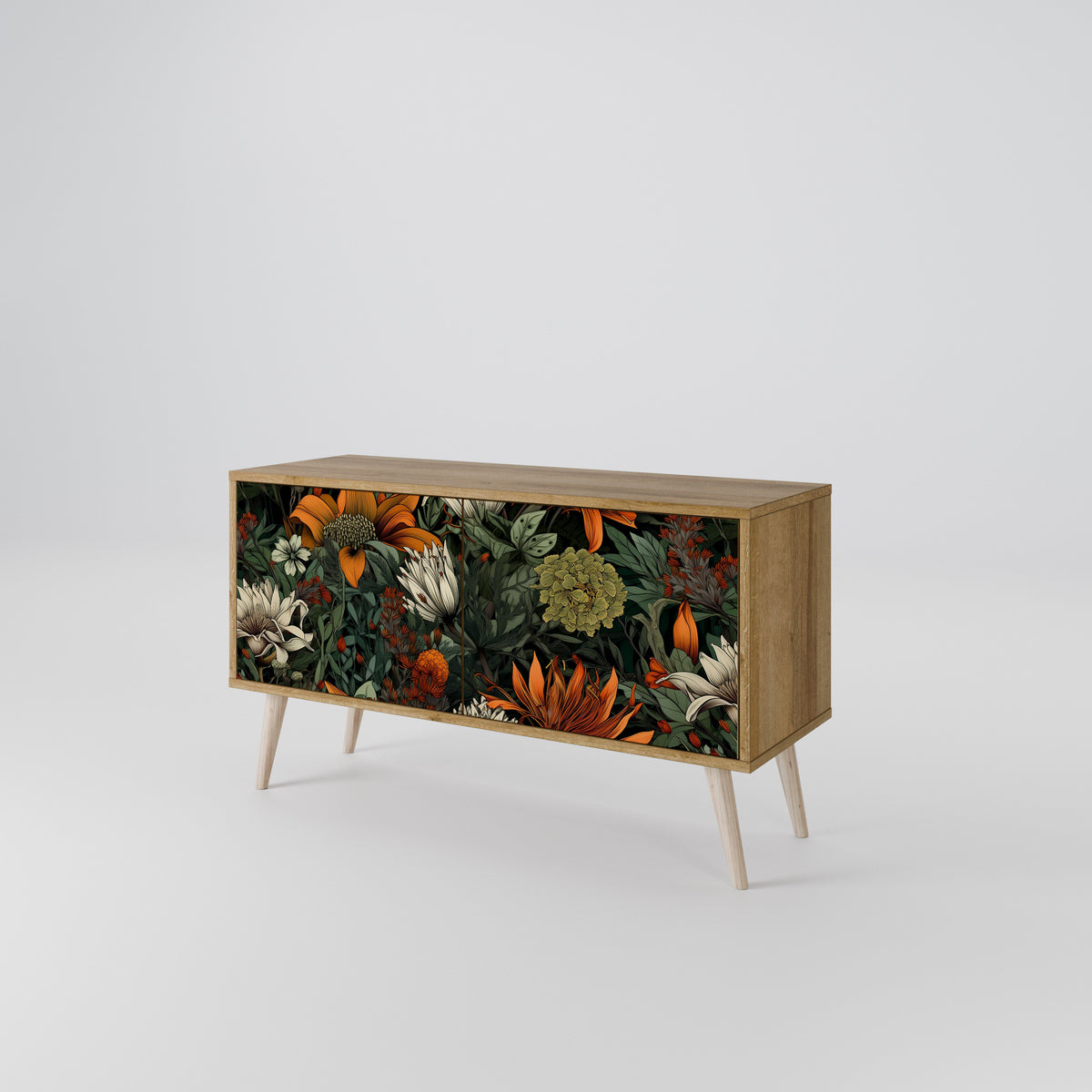 MIDNIGHT SPROUT Mueble de TV Compacto de 2 puertas