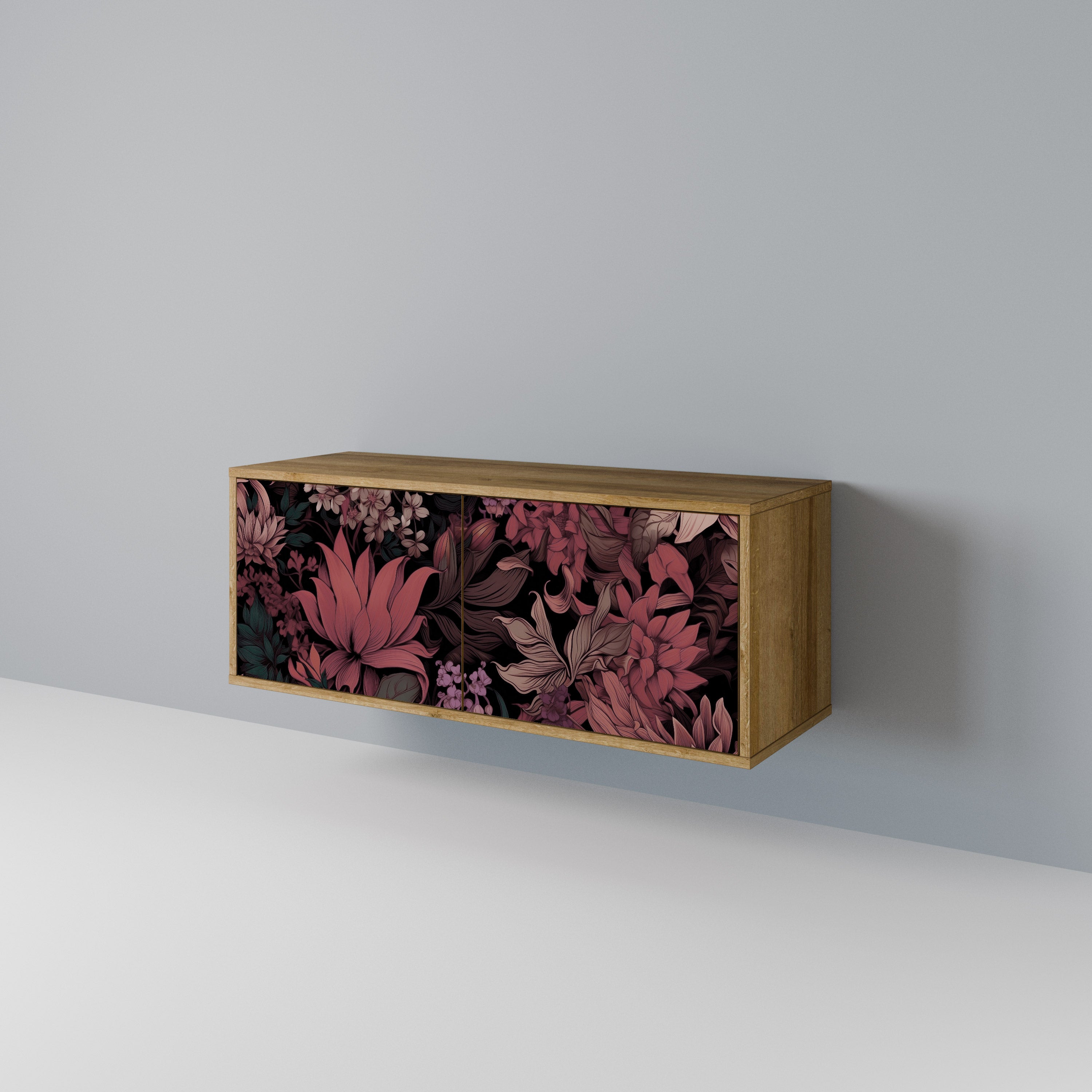 FLORAL WHISPER Mueble de TV Compacto de 2 puertas