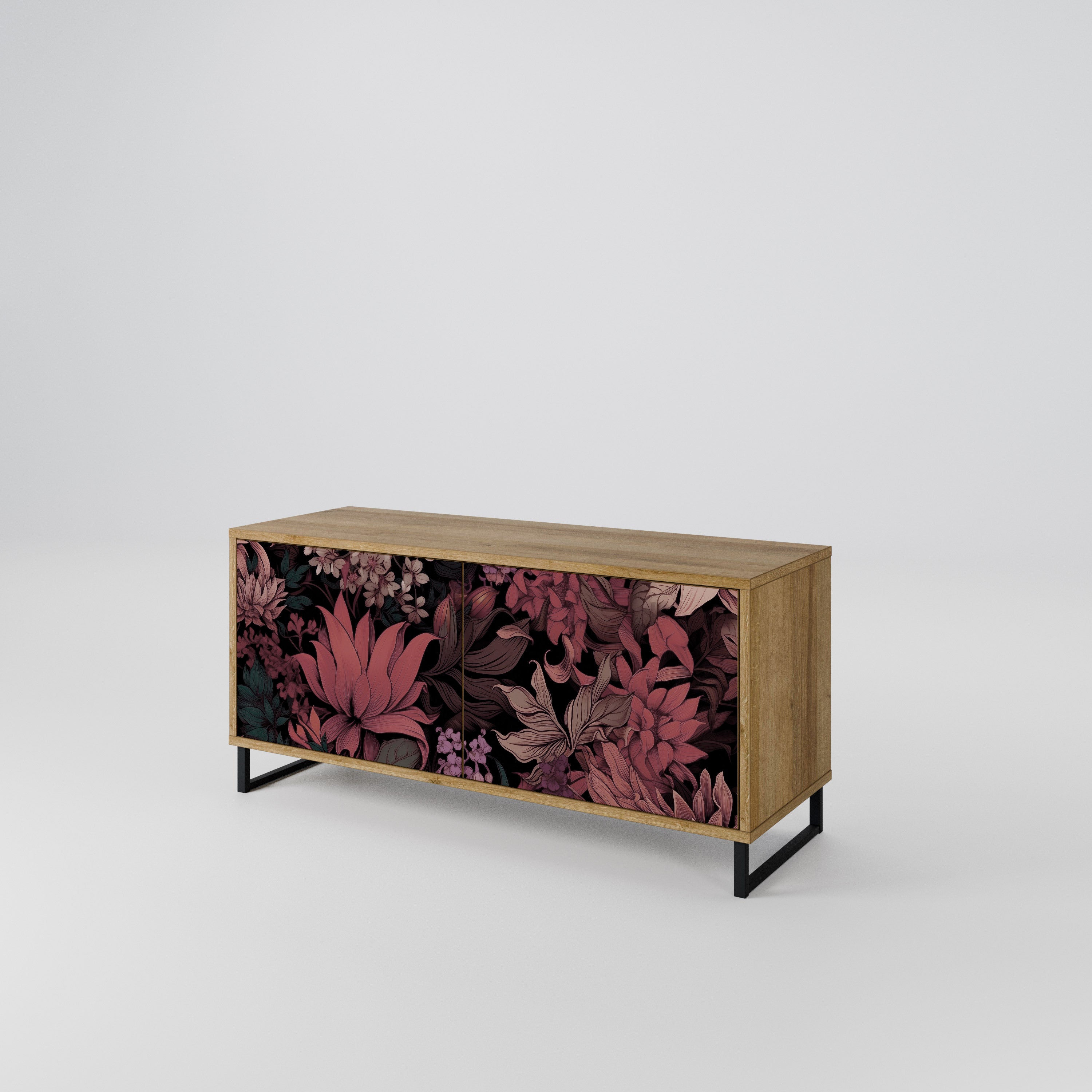 FLORAL WHISPER Mueble de TV Compacto de 2 puertas