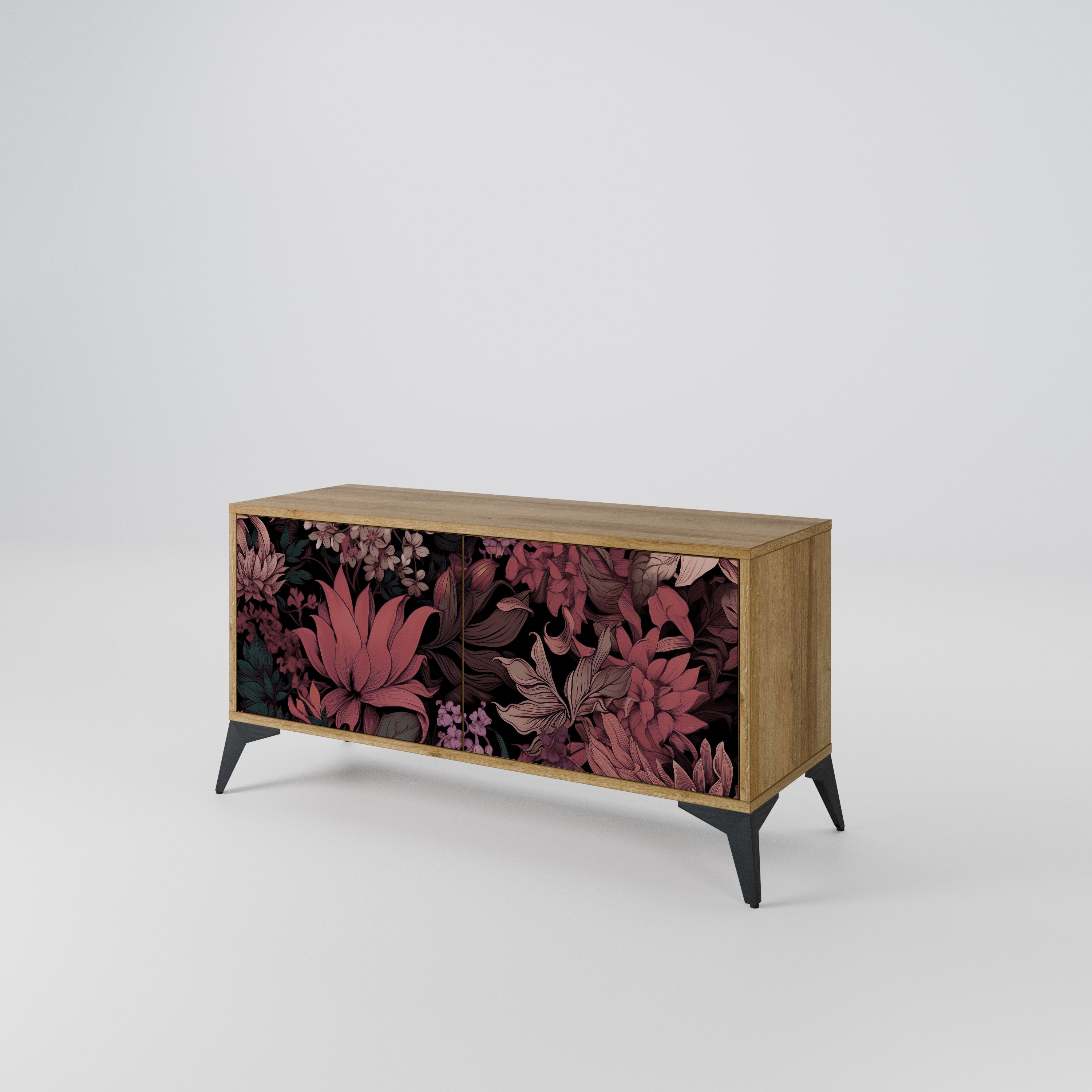 FLORAL WHISPER Mueble de TV Compacto de 2 puertas