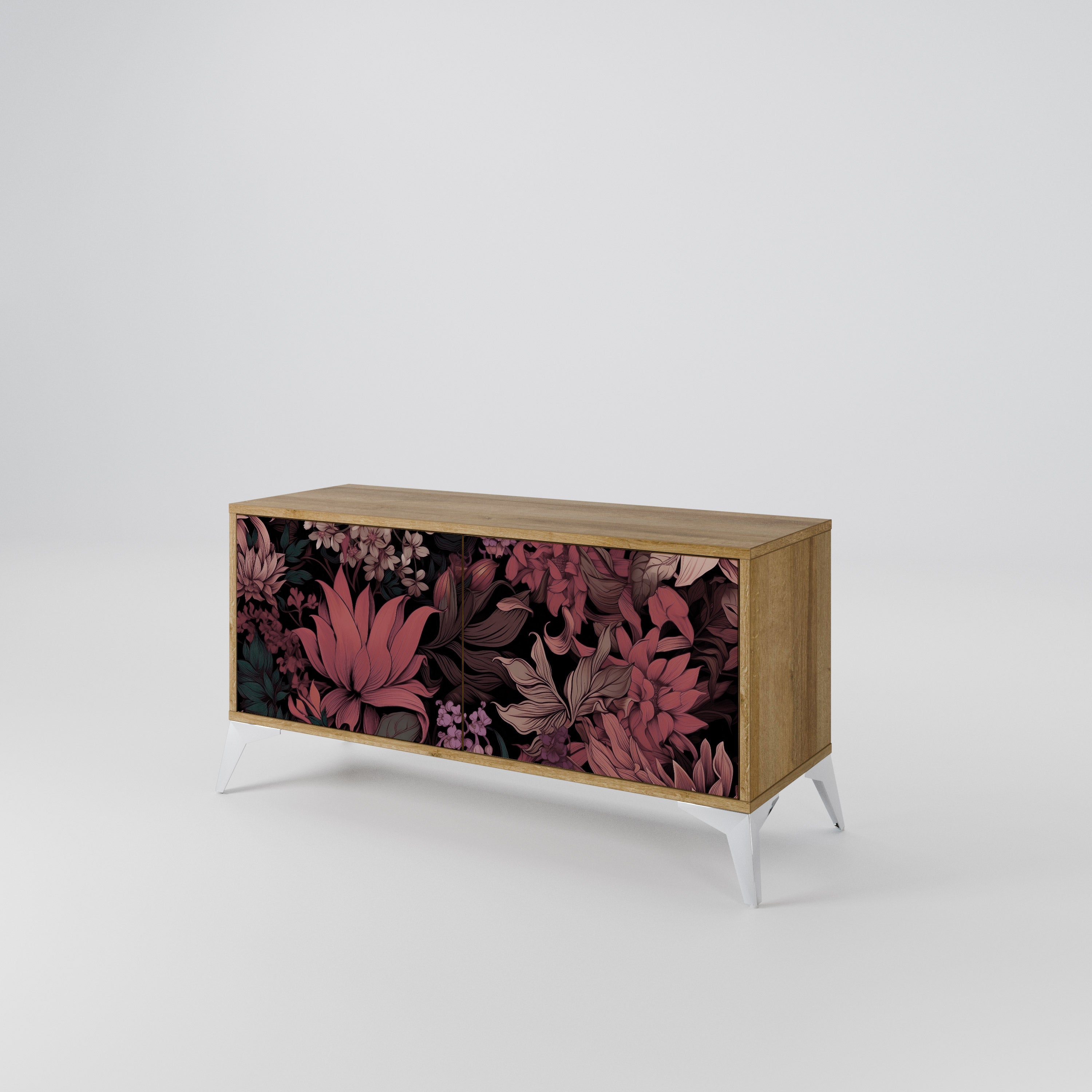 FLORAL WHISPER Mueble de TV Compacto de 2 puertas