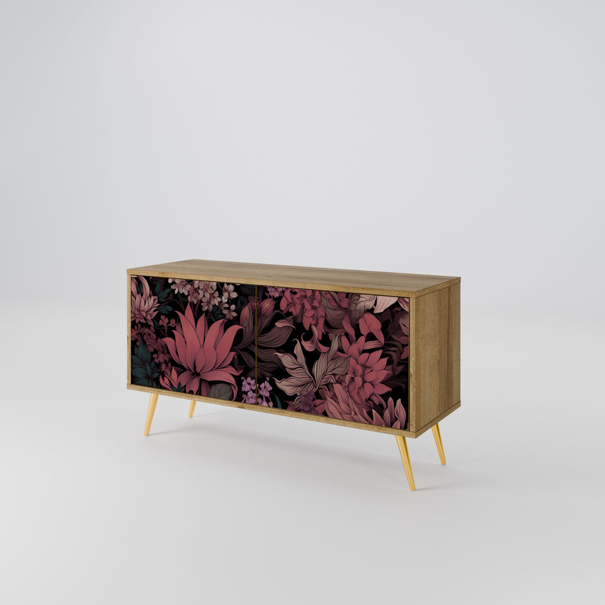 FLORAL WHISPER Mueble de TV Compacto de 2 puertas