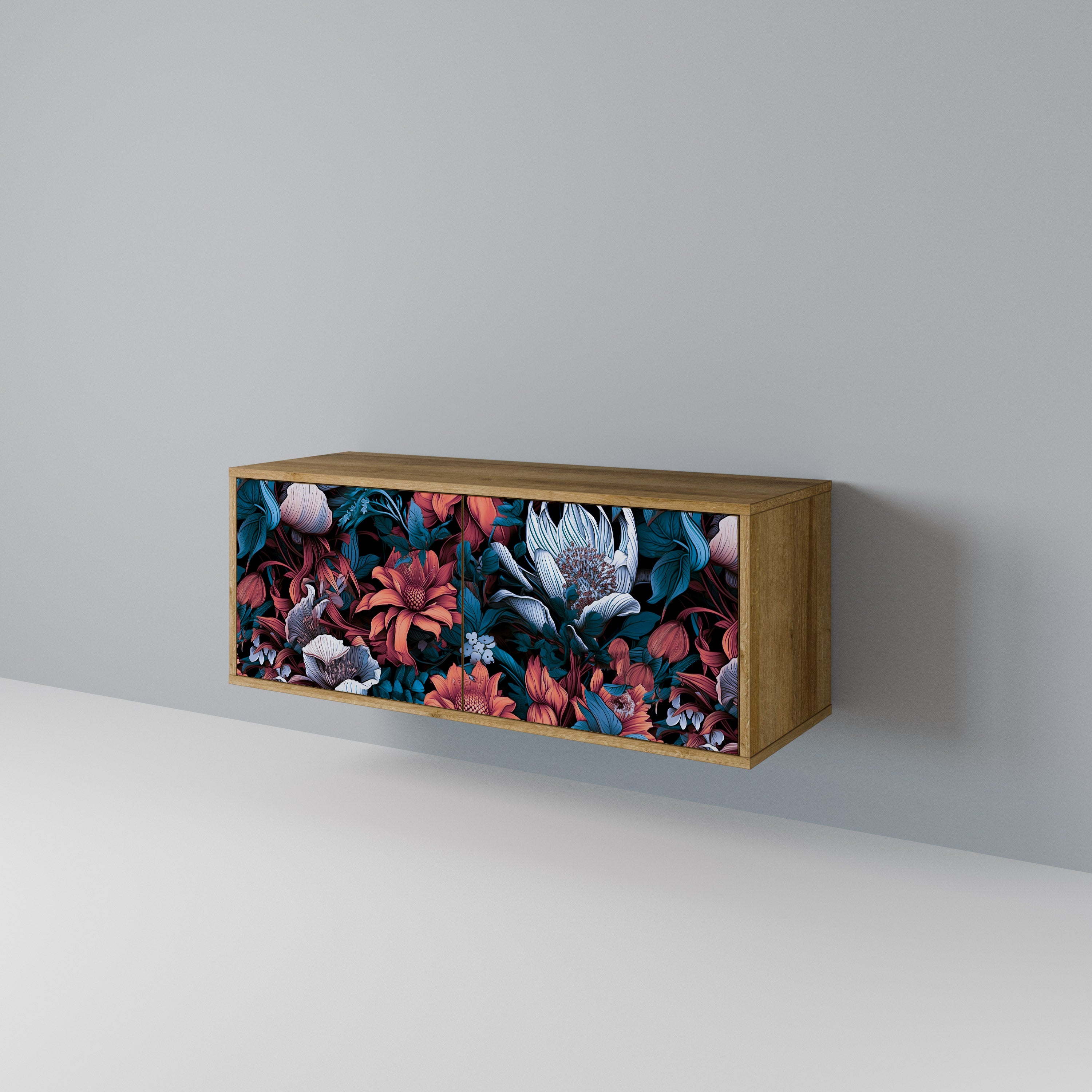 ETHEREAL BLOSSOMS Mueble de TV Compacto de 2 puertas