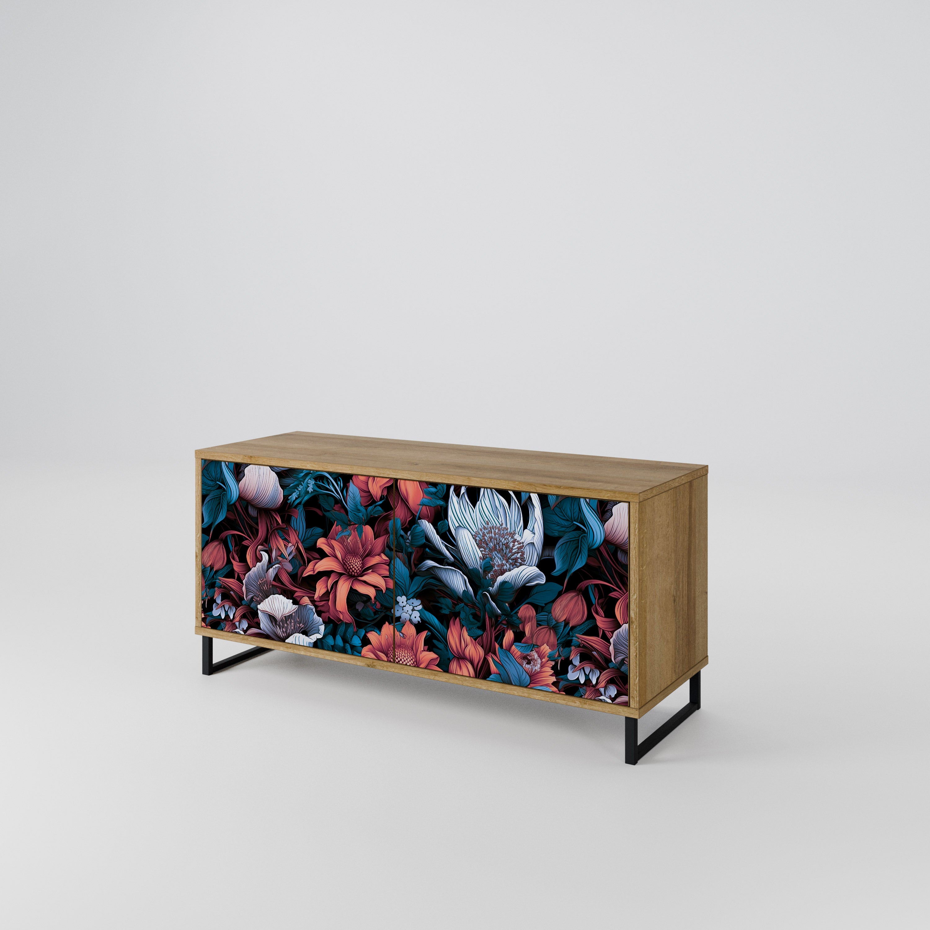 ETHEREAL BLOSSOMS Mueble de TV Compacto de 2 puertas