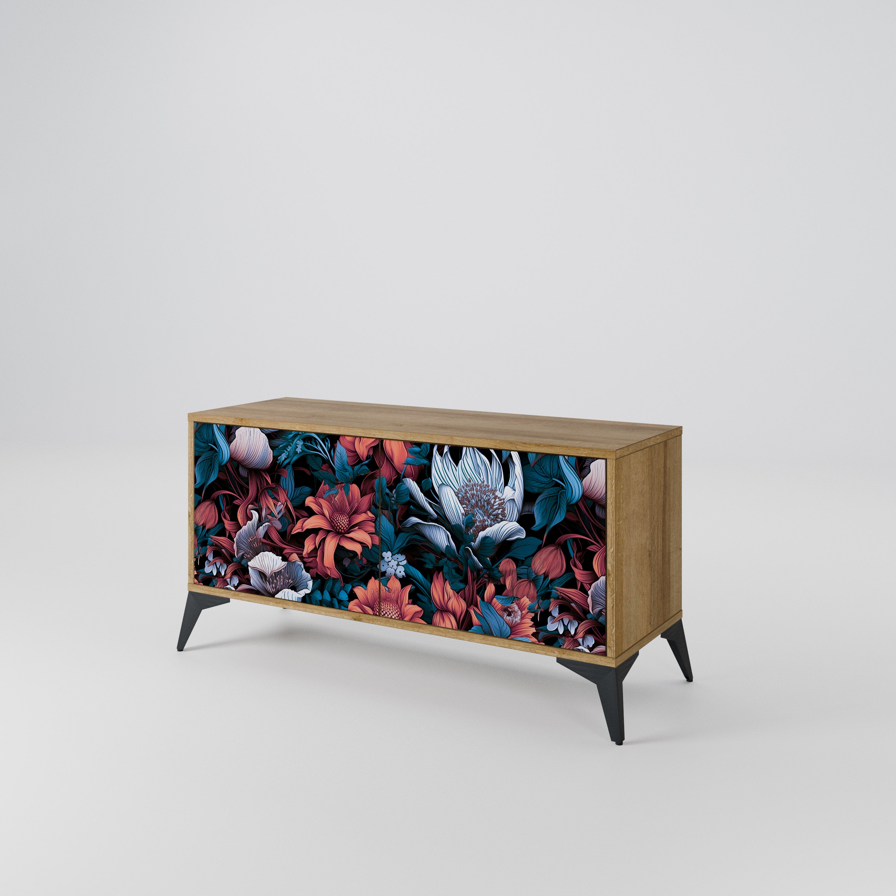 ETHEREAL BLOSSOMS Mueble de TV Compacto de 2 puertas