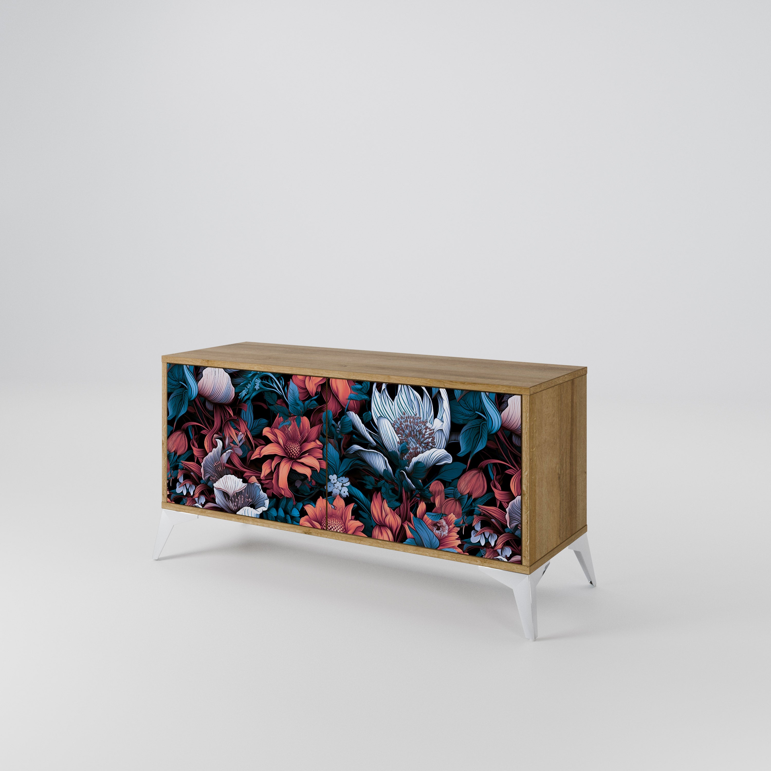 ETHEREAL BLOSSOMS Mueble de TV Compacto de 2 puertas