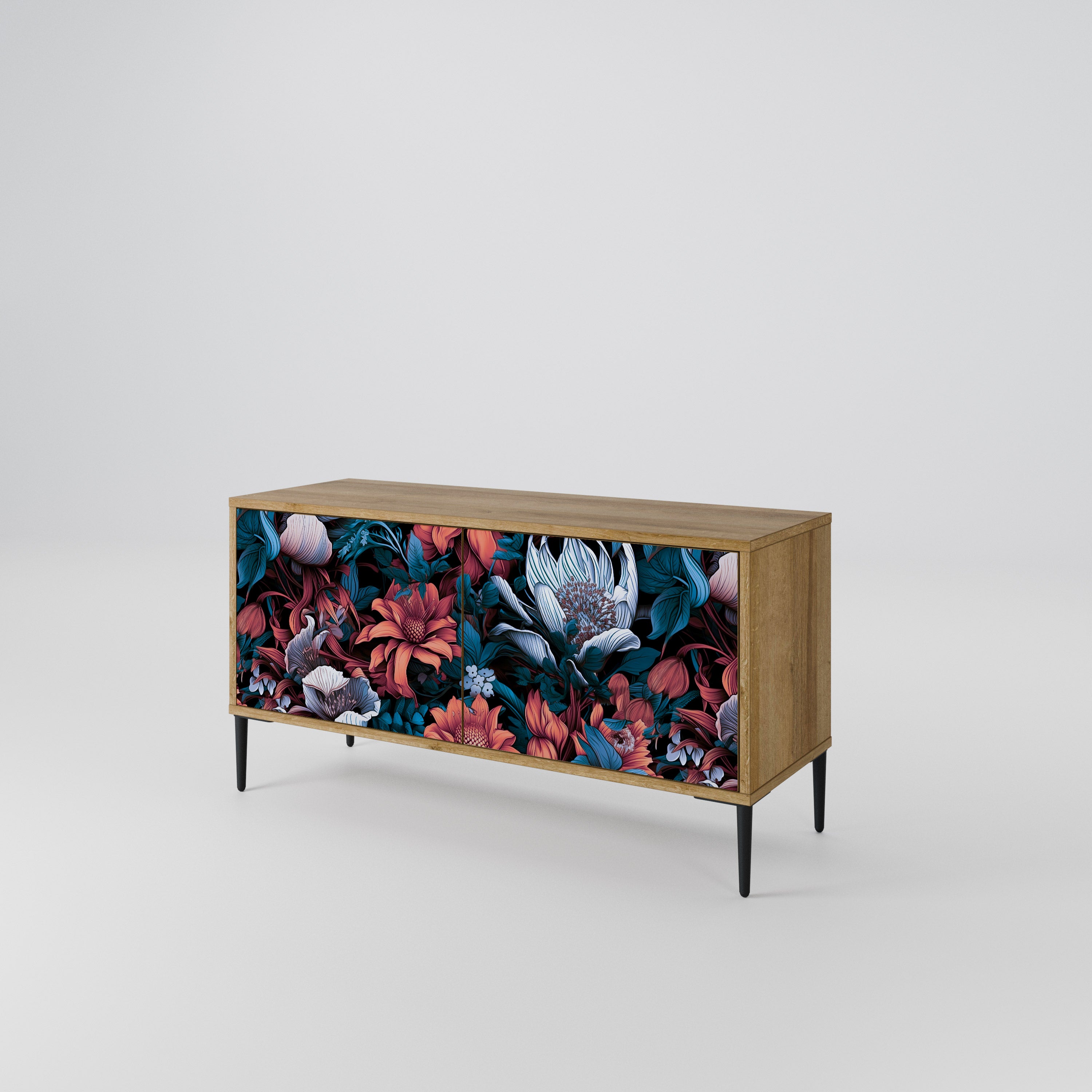 ETHEREAL BLOSSOMS Mueble de TV Compacto de 2 puertas