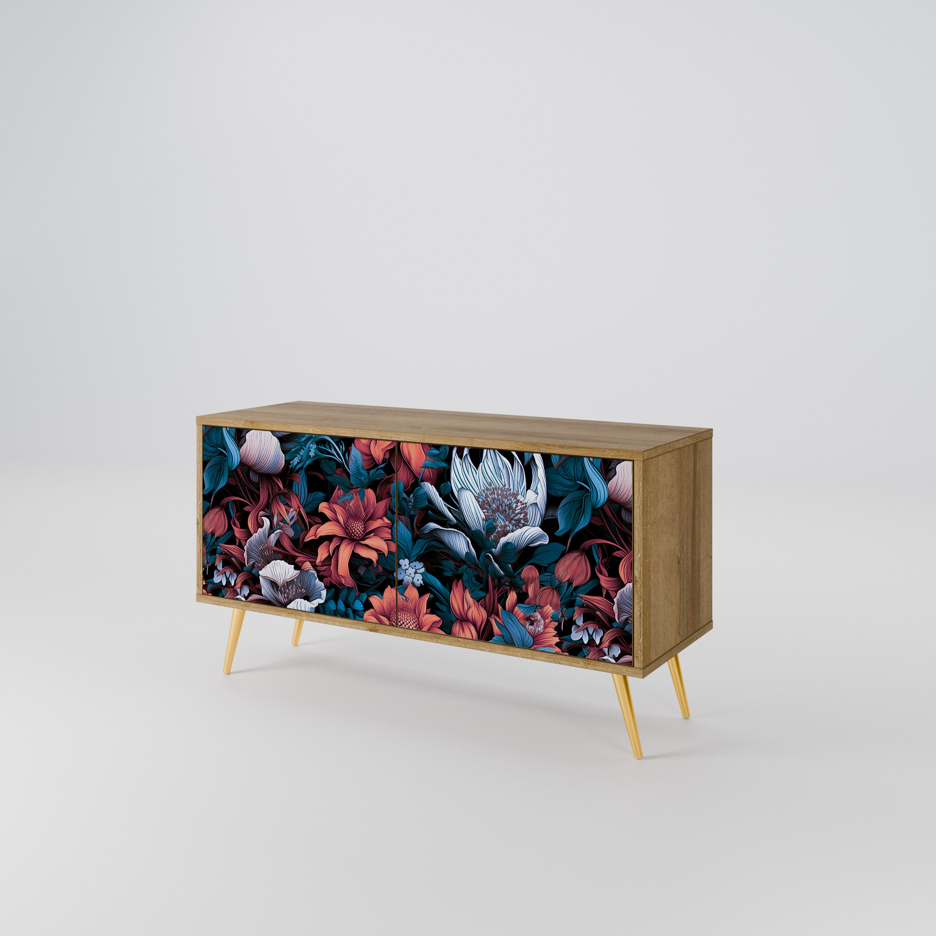 ETHEREAL BLOSSOMS Mueble de TV Compacto de 2 puertas