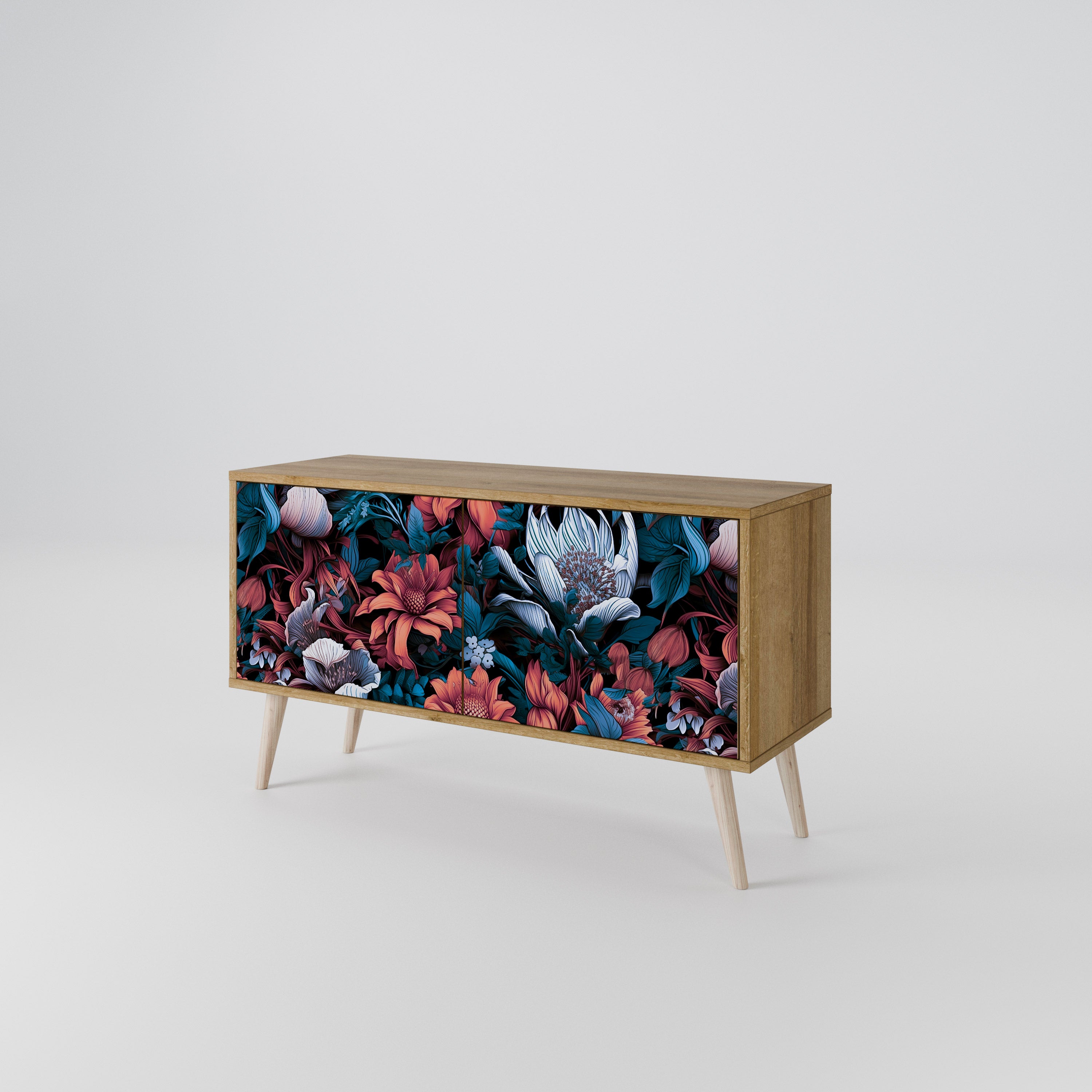 ETHEREAL BLOSSOMS Mueble de TV Compacto de 2 puertas