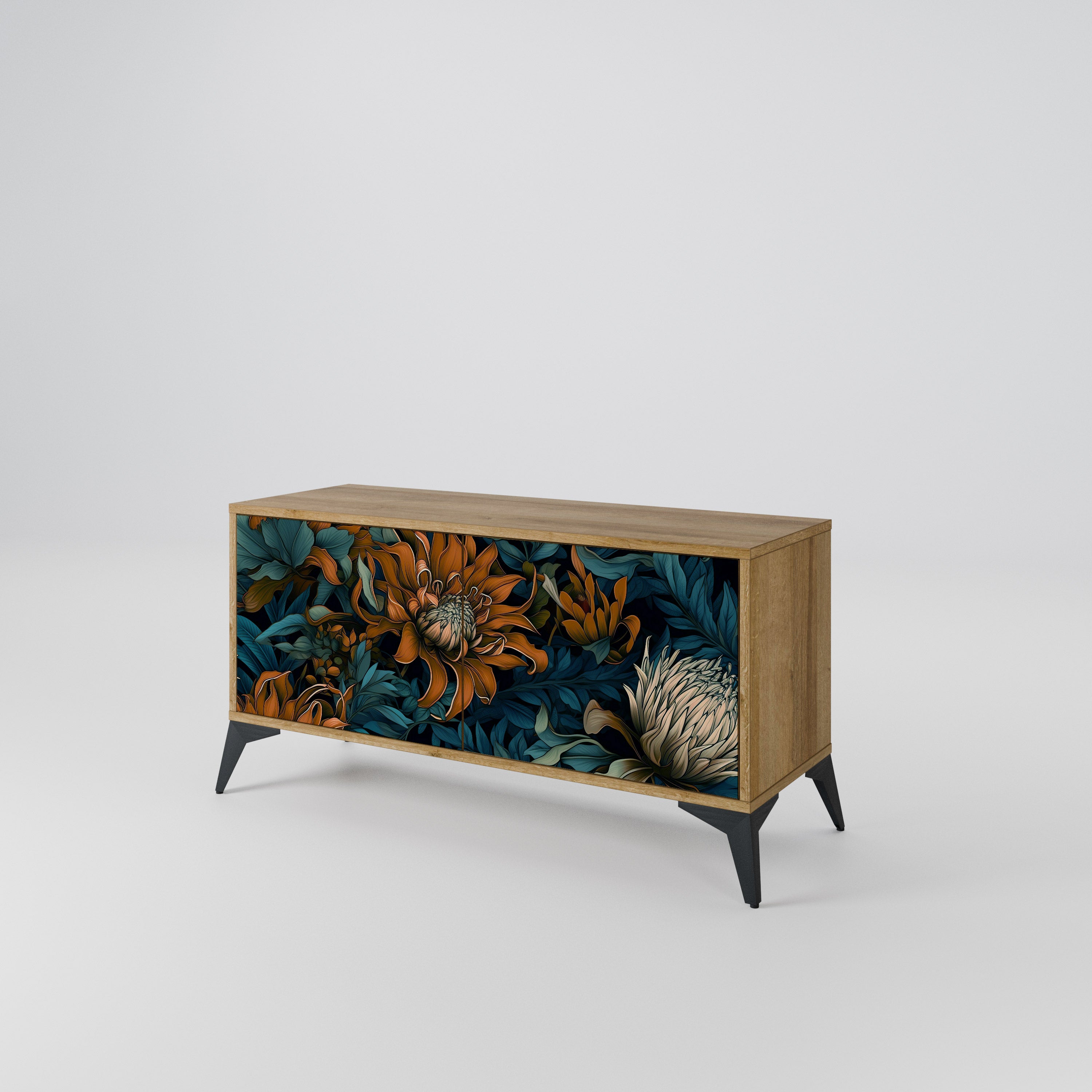 MORNING BLOOM Mueble de TV Compacto de 2 puertas