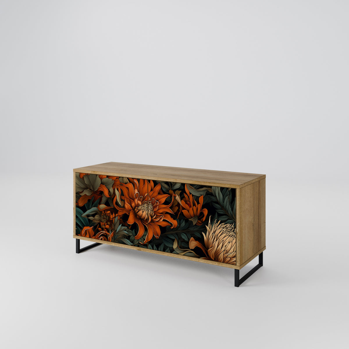 DAWN BLOOM Mueble de TV Compacto de 2 puertas