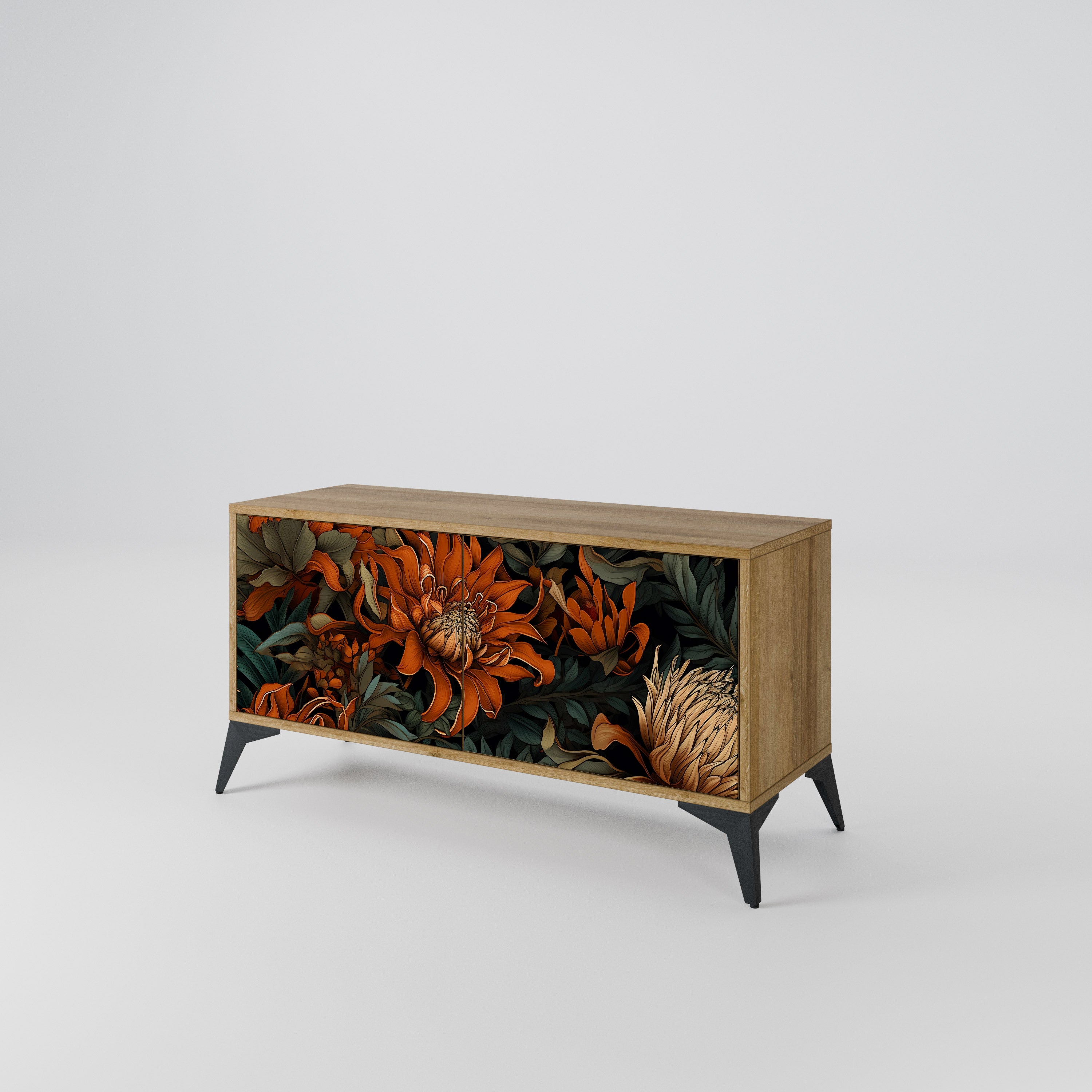 DAWN BLOOM Mueble de TV Compacto de 2 puertas