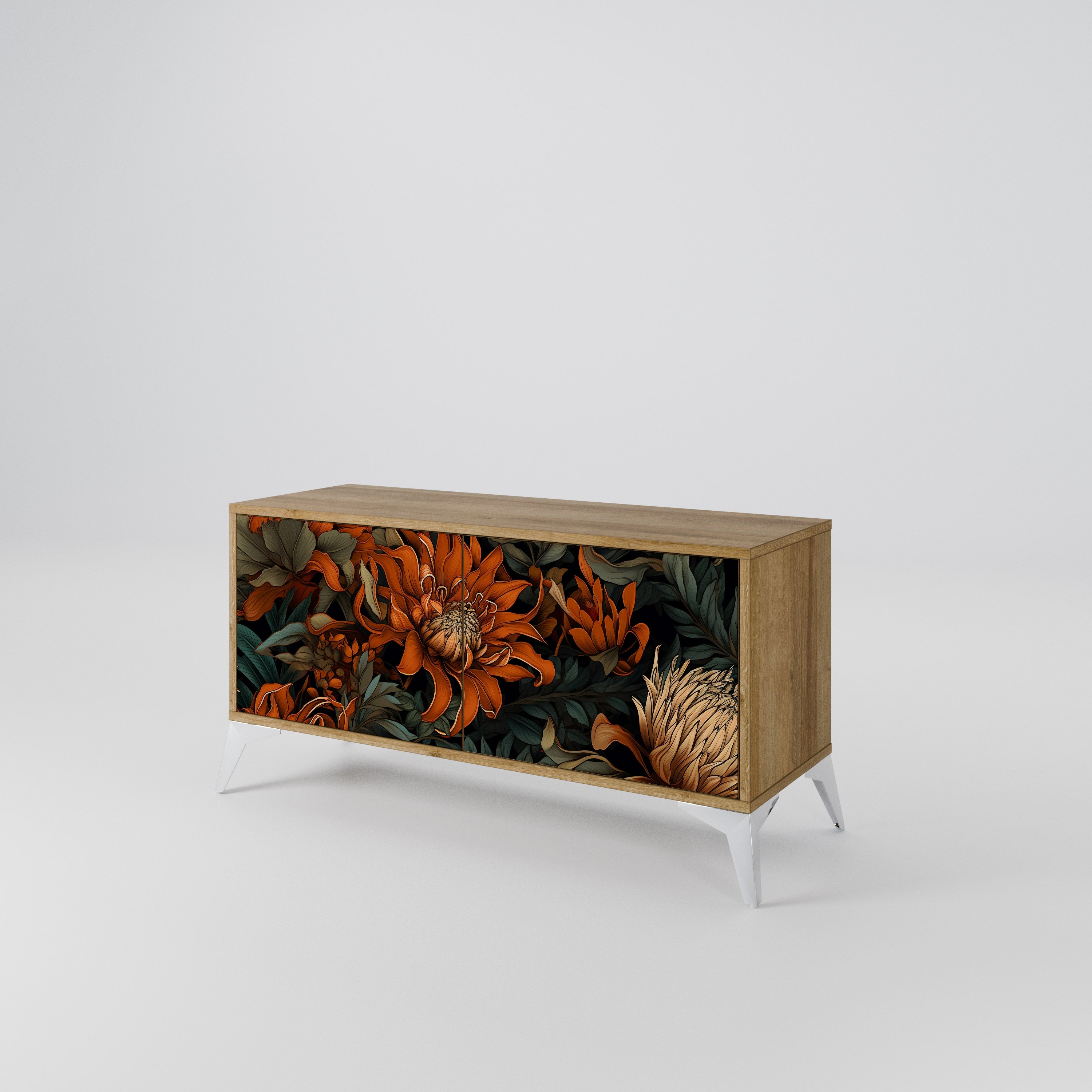 DAWN BLOOM Mueble de TV Compacto de 2 puertas