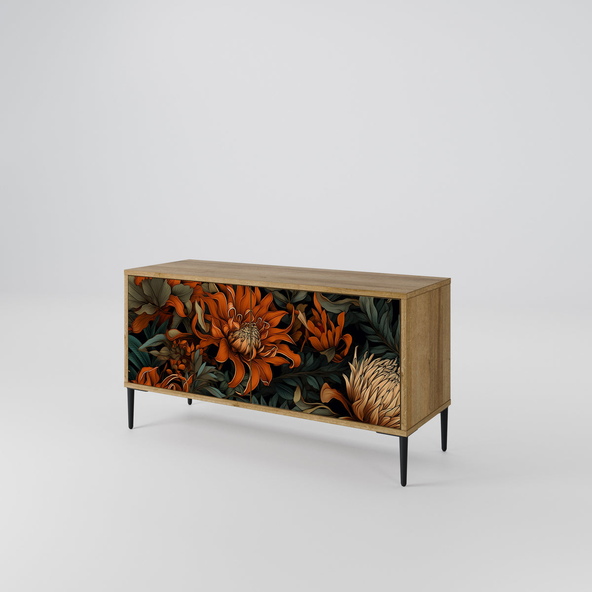 DAWN BLOOM Mueble de TV Compacto de 2 puertas