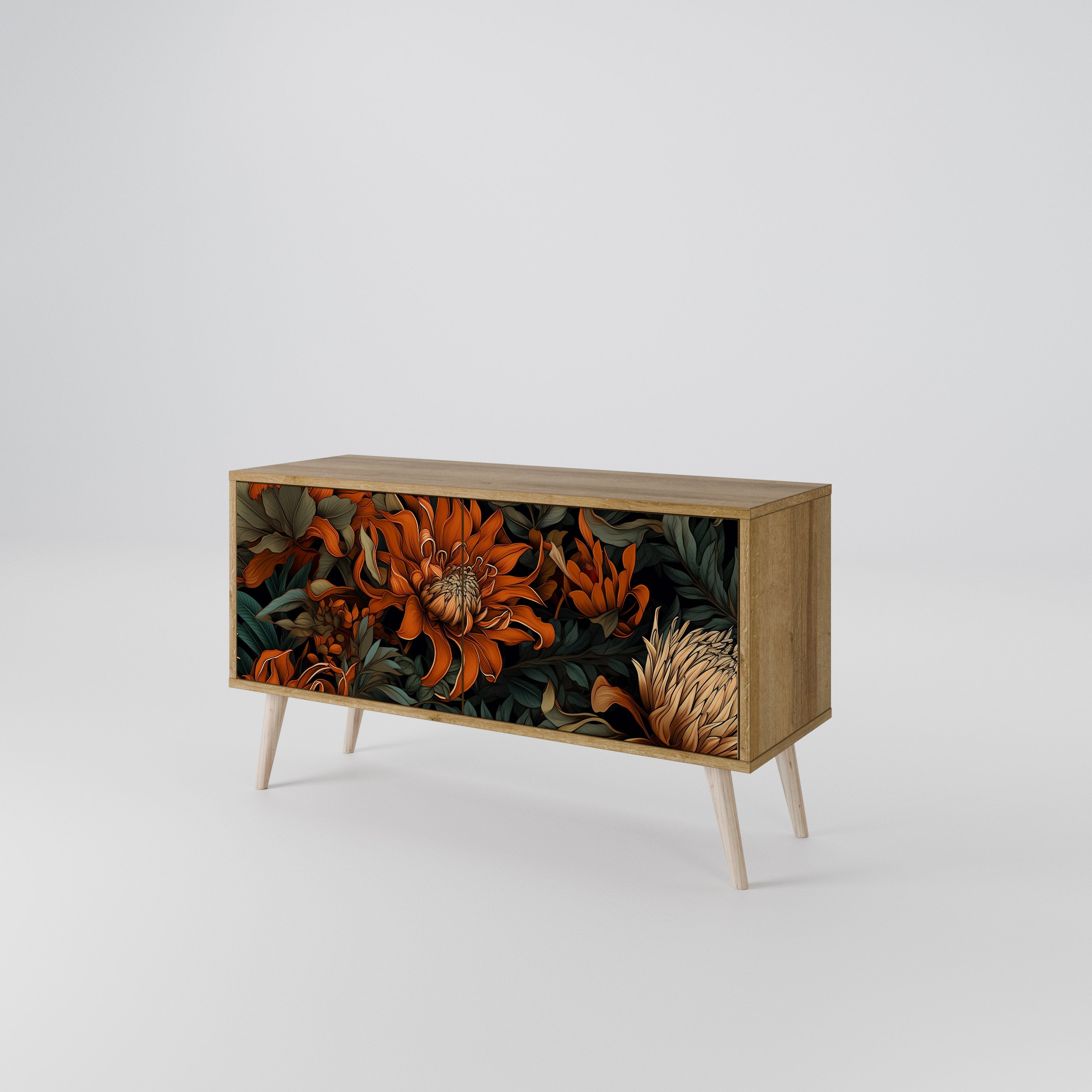 DAWN BLOOM Mueble de TV Compacto de 2 puertas