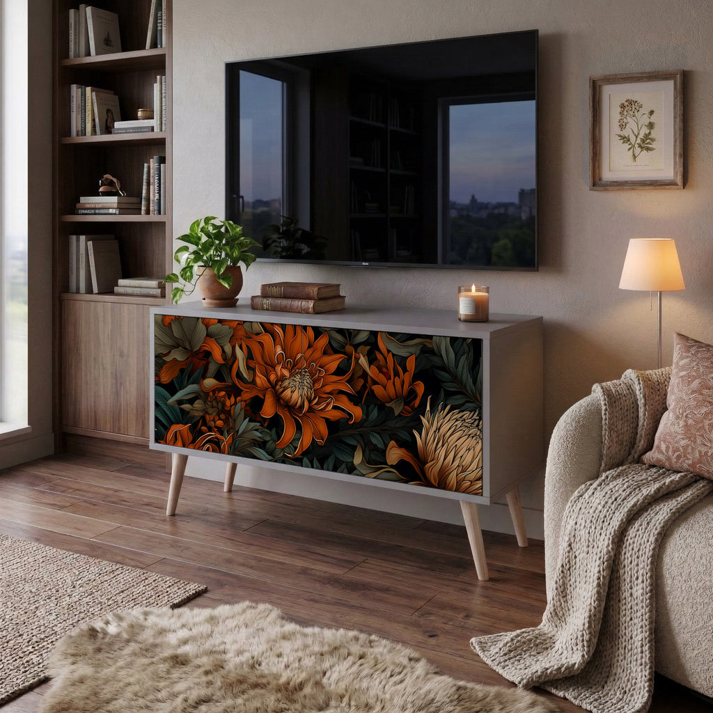 DAWN BLOOM Mueble de TV Compacto de 2 puertas