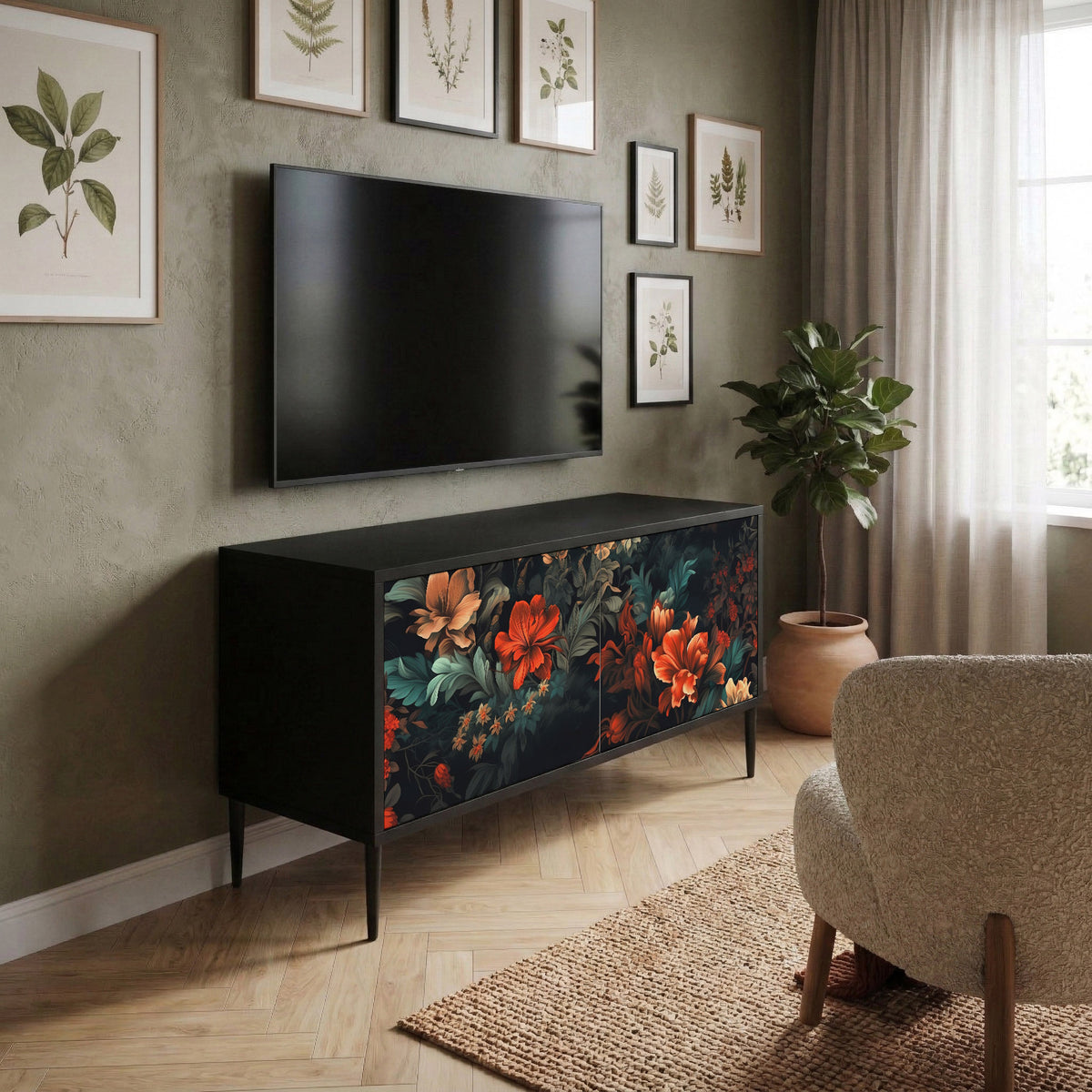 IMAGINARY BLOSSOM Mueble de TV Compacto de 2 puertas