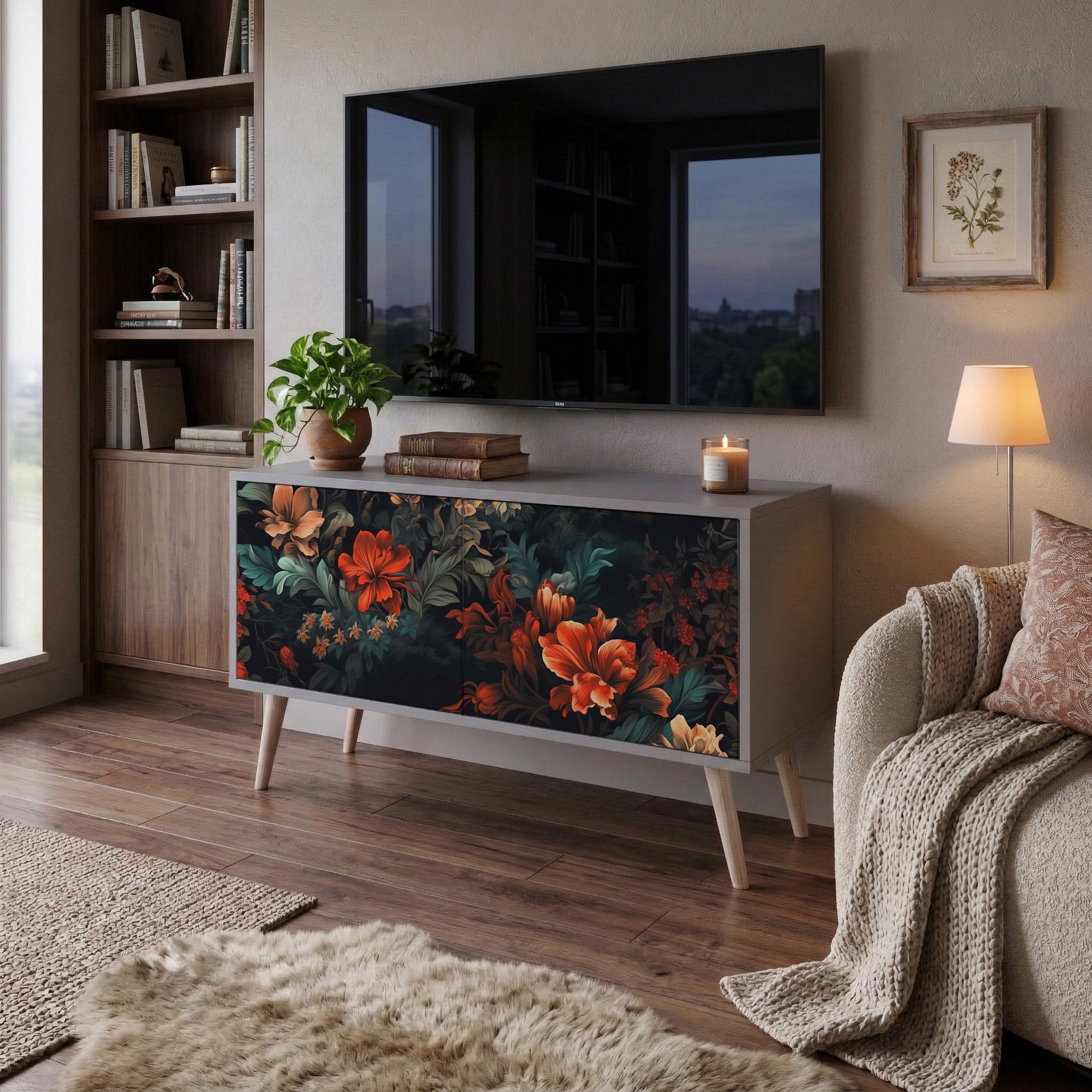 IMAGINARY BLOSSOM Mueble de TV Compacto de 2 puertas