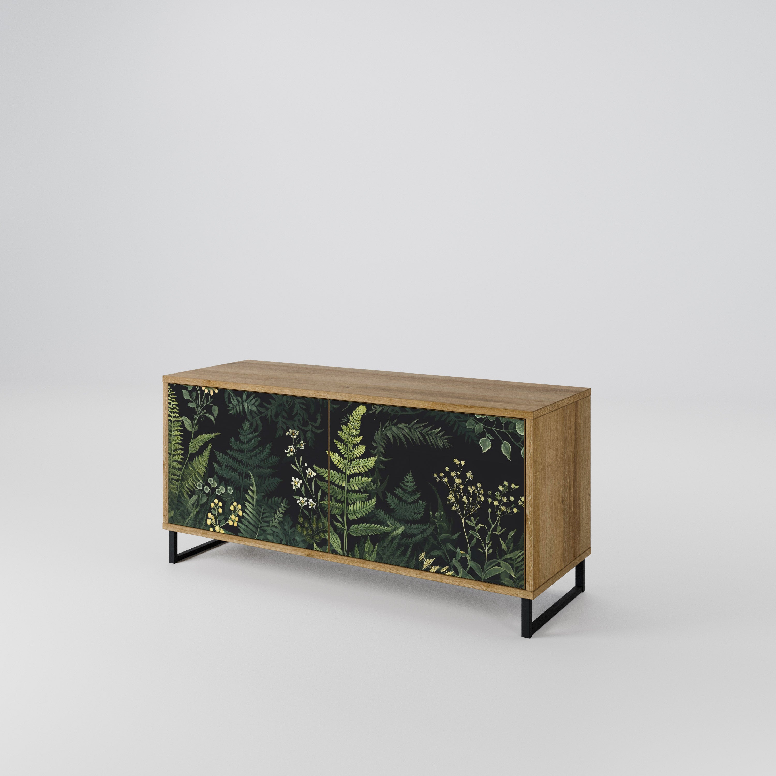 FERN FLOWERS Mueble de TV Compacto de 2 puertas