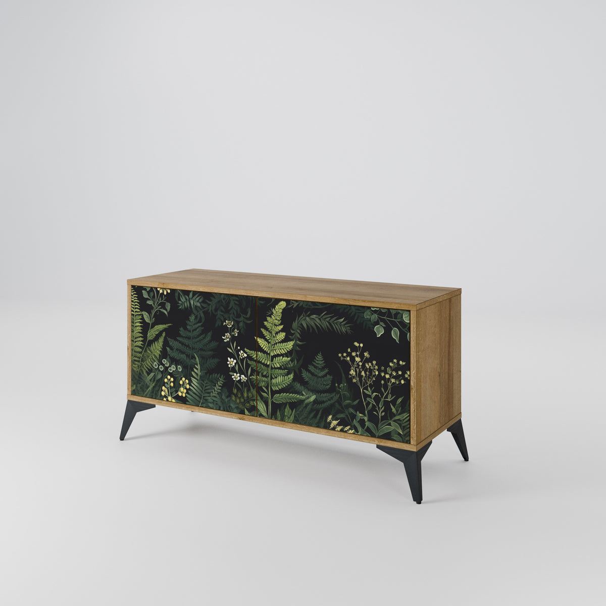 FERN FLOWERS Mueble de TV Compacto de 2 puertas
