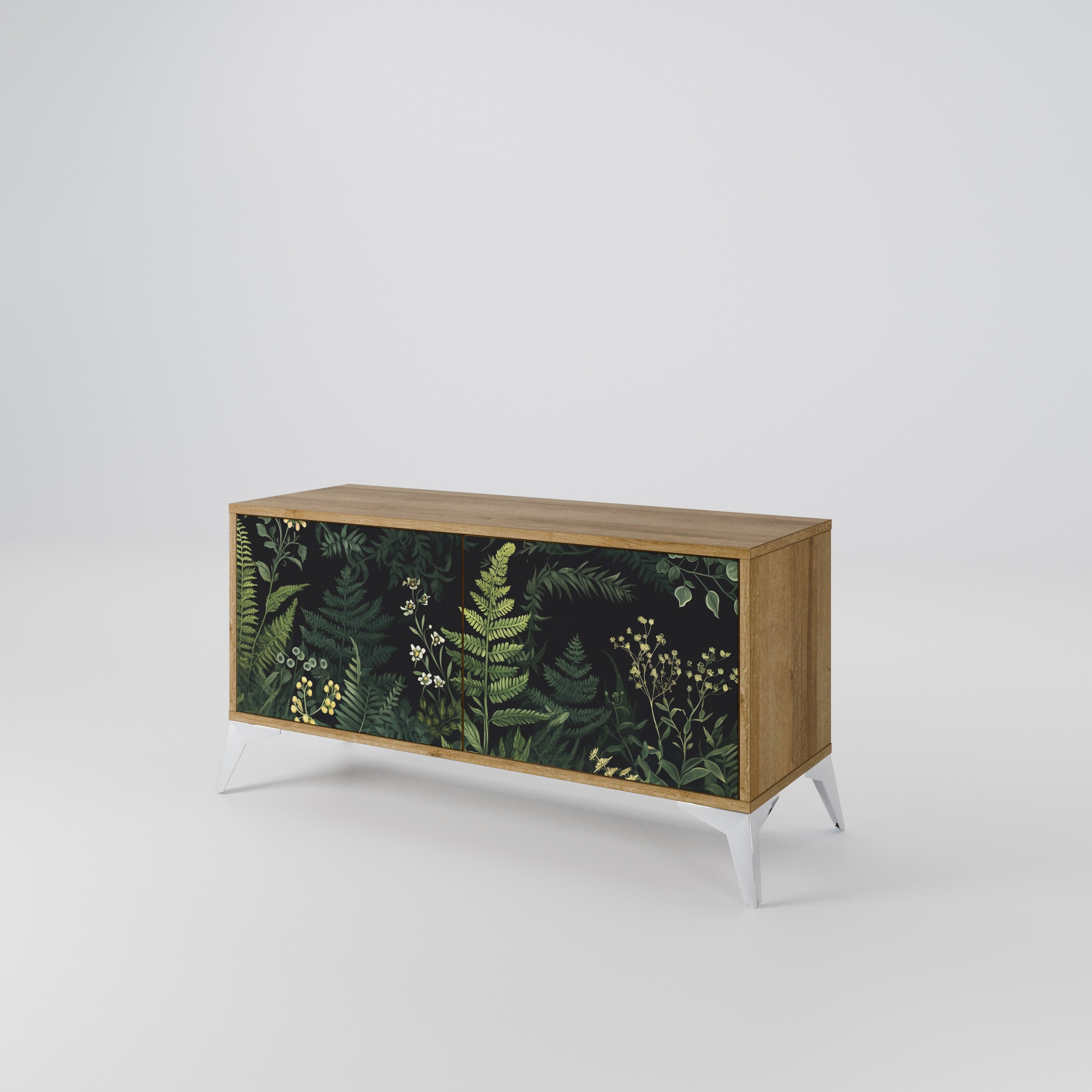 FERN FLOWERS Mueble de TV Compacto de 2 puertas