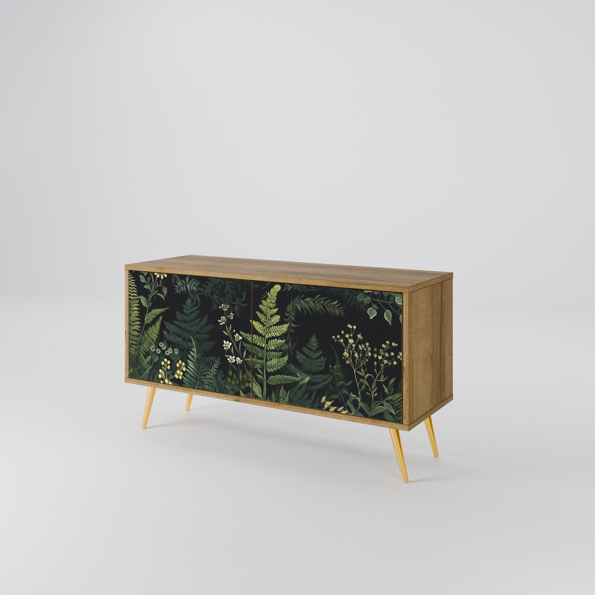 FERN FLOWERS Mueble de TV Compacto de 2 puertas