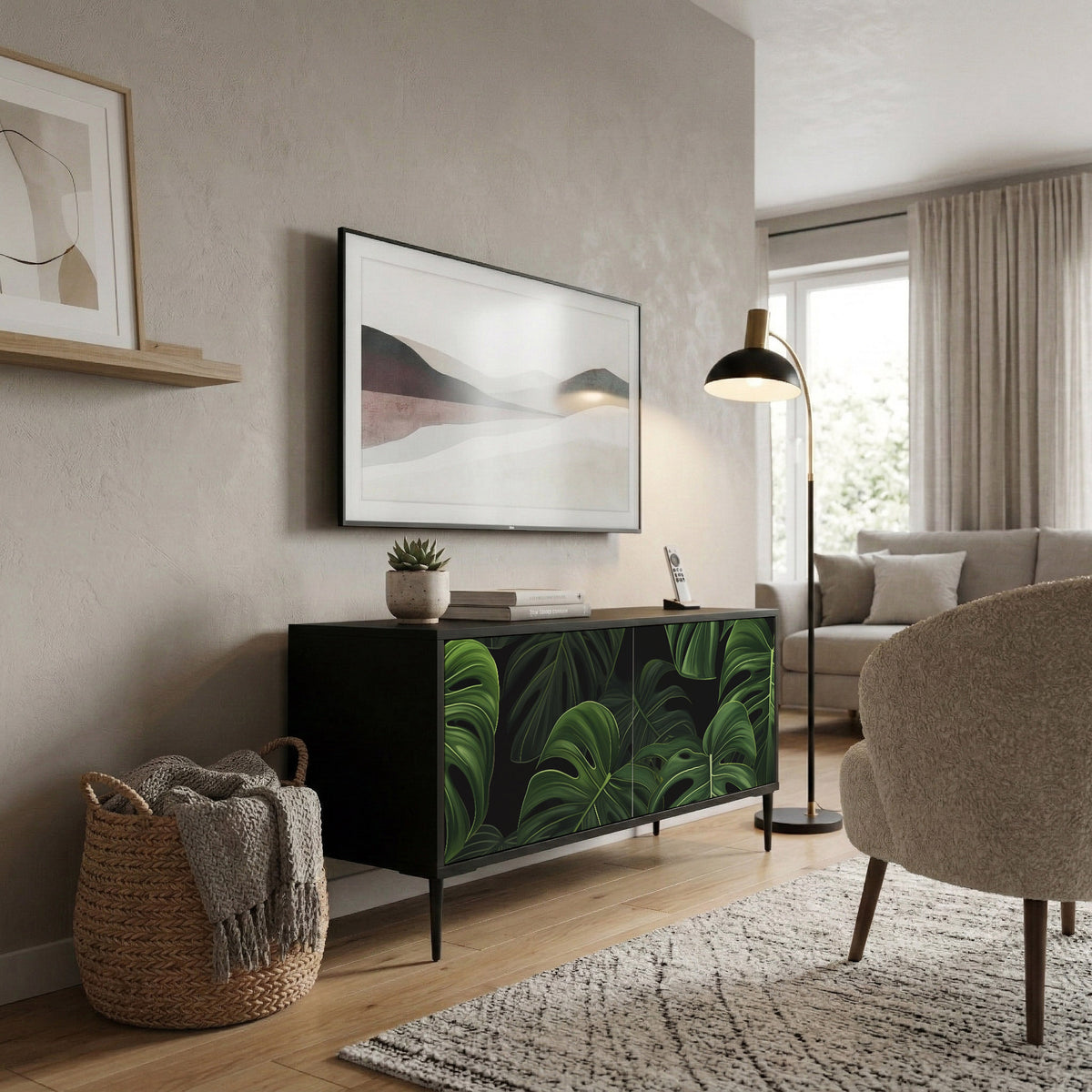 INFINITE MONSTERA Mueble de TV Compacto de 2 puertas
