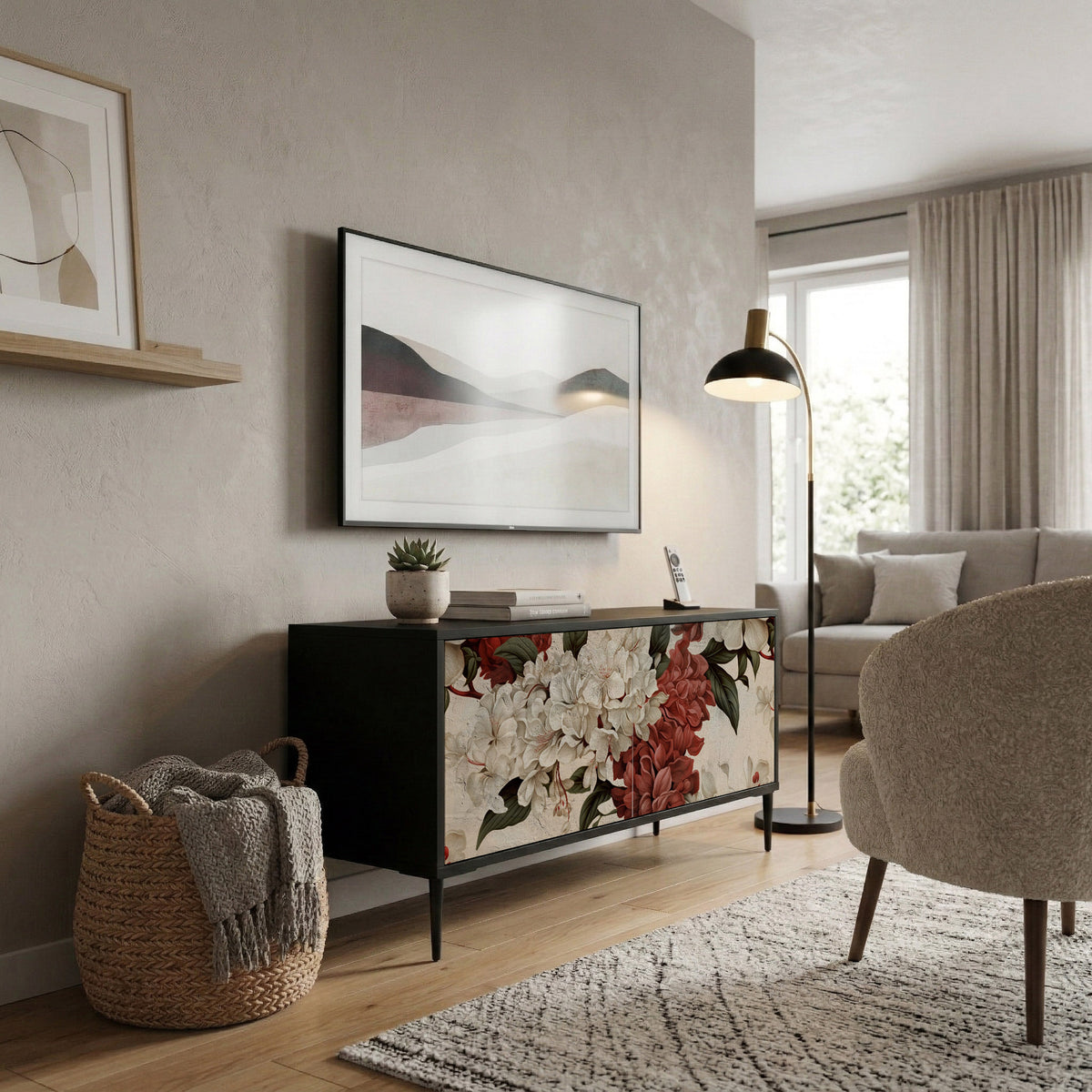 EPHEMERAL DAYS Mueble de TV Compacto de 2 puertas