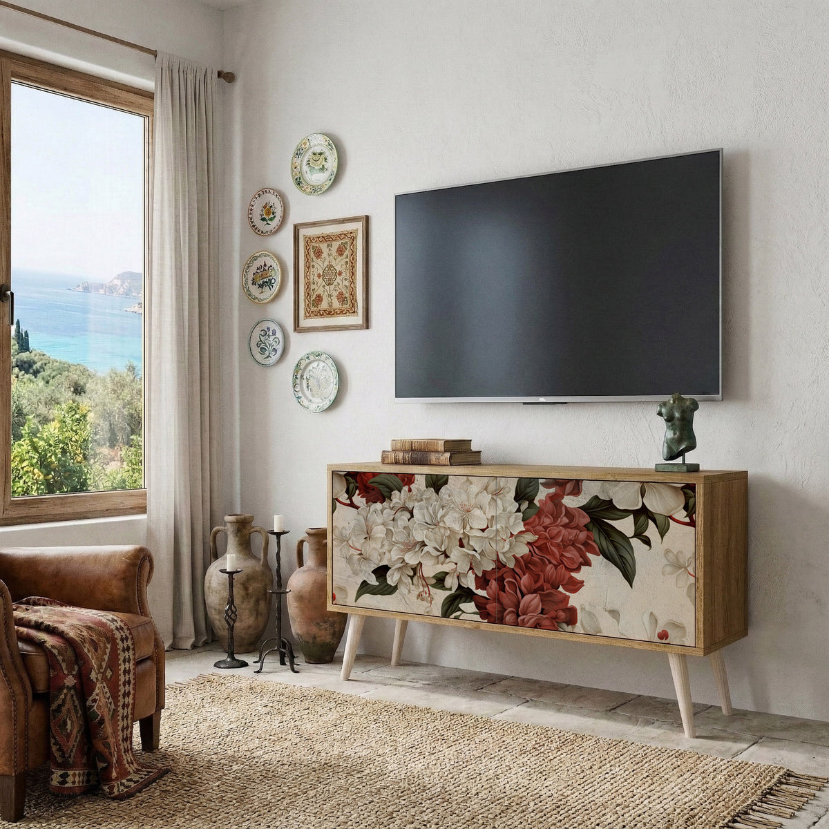 EPHEMERAL DAYS Mueble de TV Compacto de 2 puertas