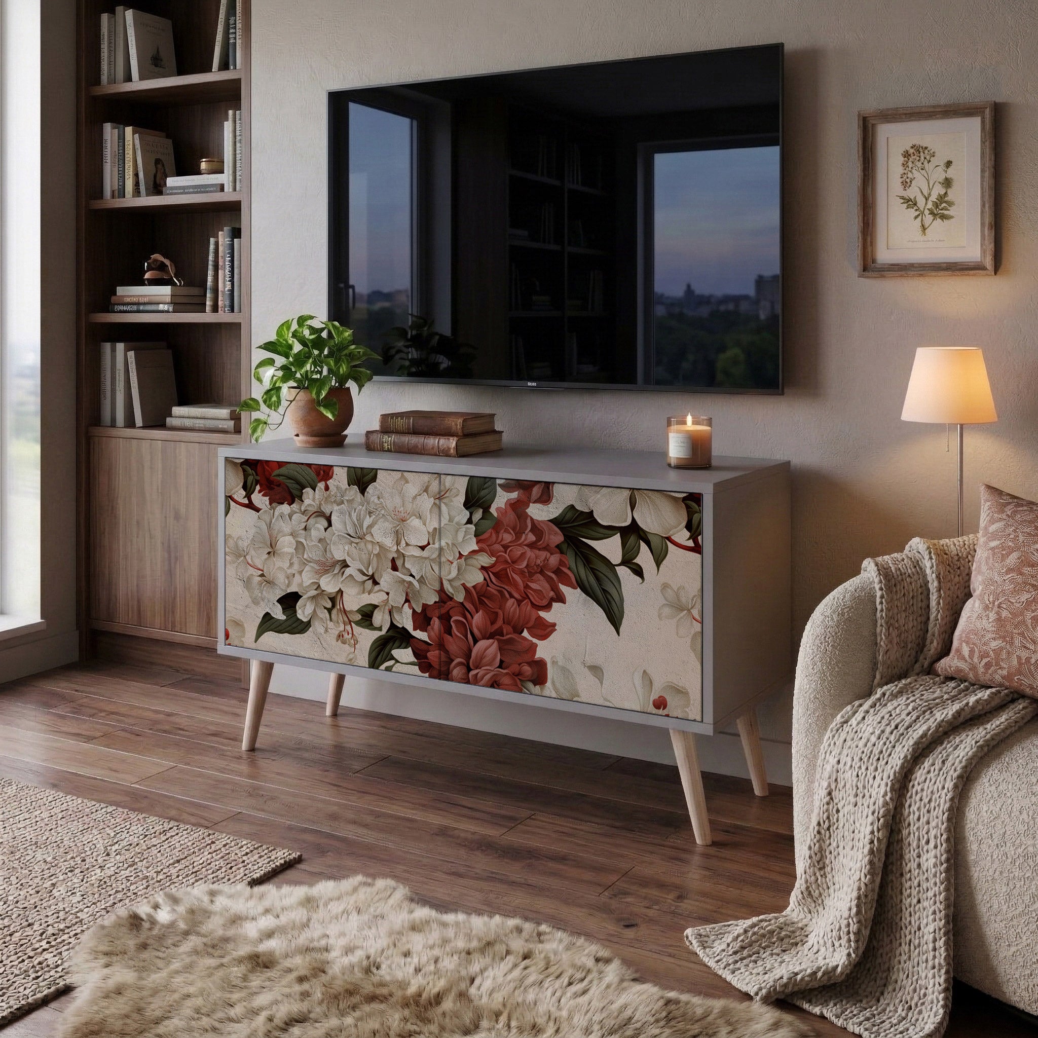 EPHEMERAL DAYS Mueble de TV Compacto de 2 puertas