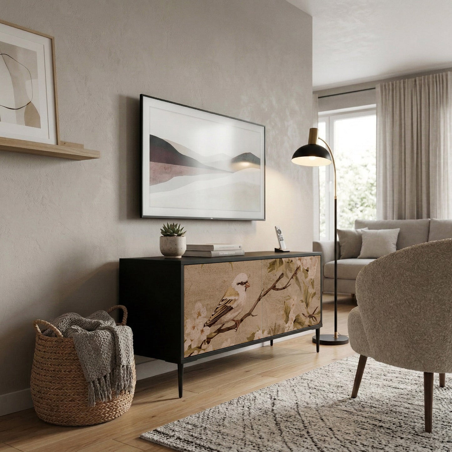 PETAL DISTINGUISH Mueble de TV Compacto de 2 puertas