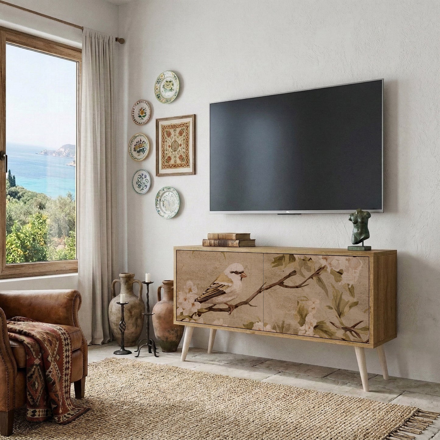 PETAL DISTINGUISH Mueble de TV Compacto de 2 puertas