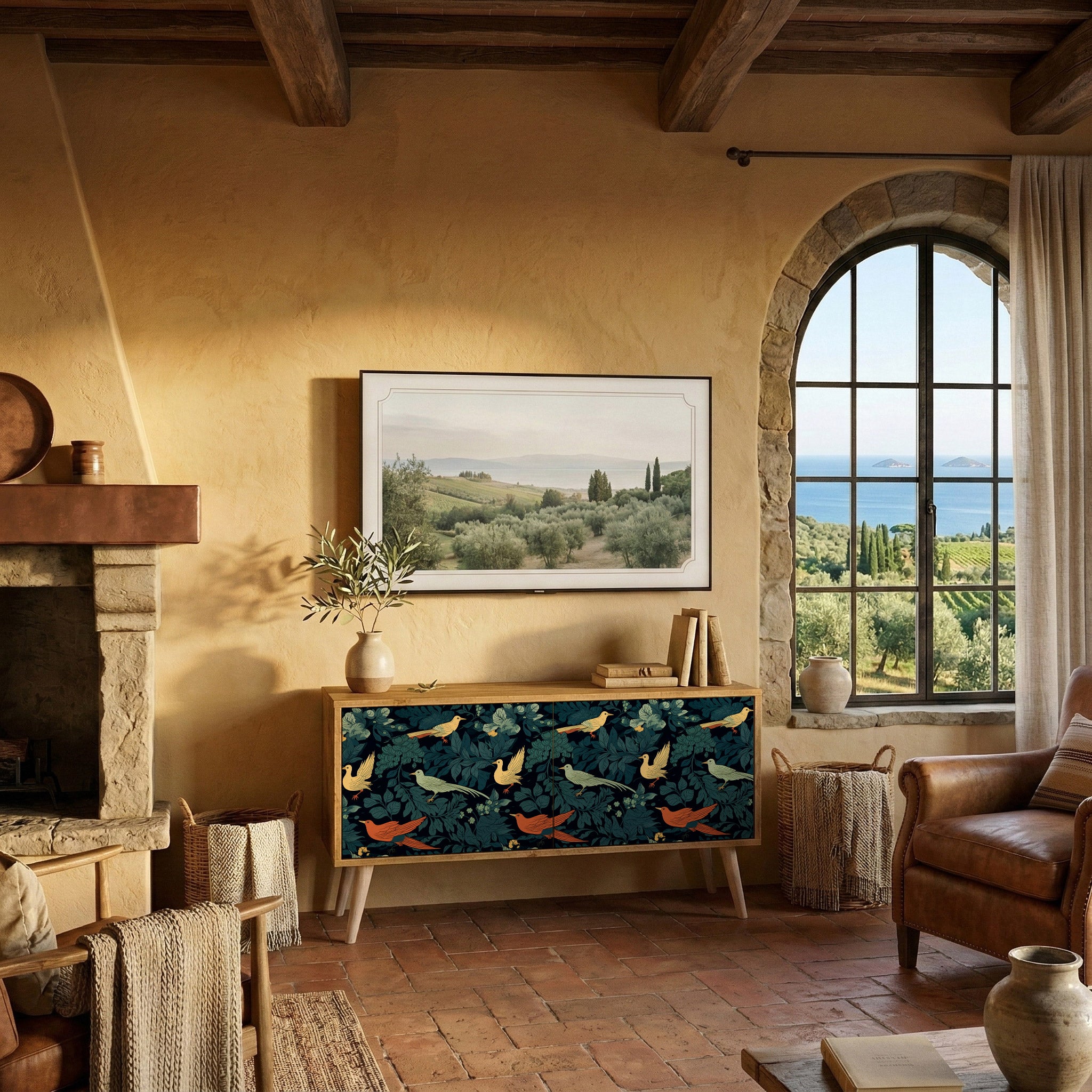 FOWL ORNAMENT Mueble de TV Compacto de 2 puertas