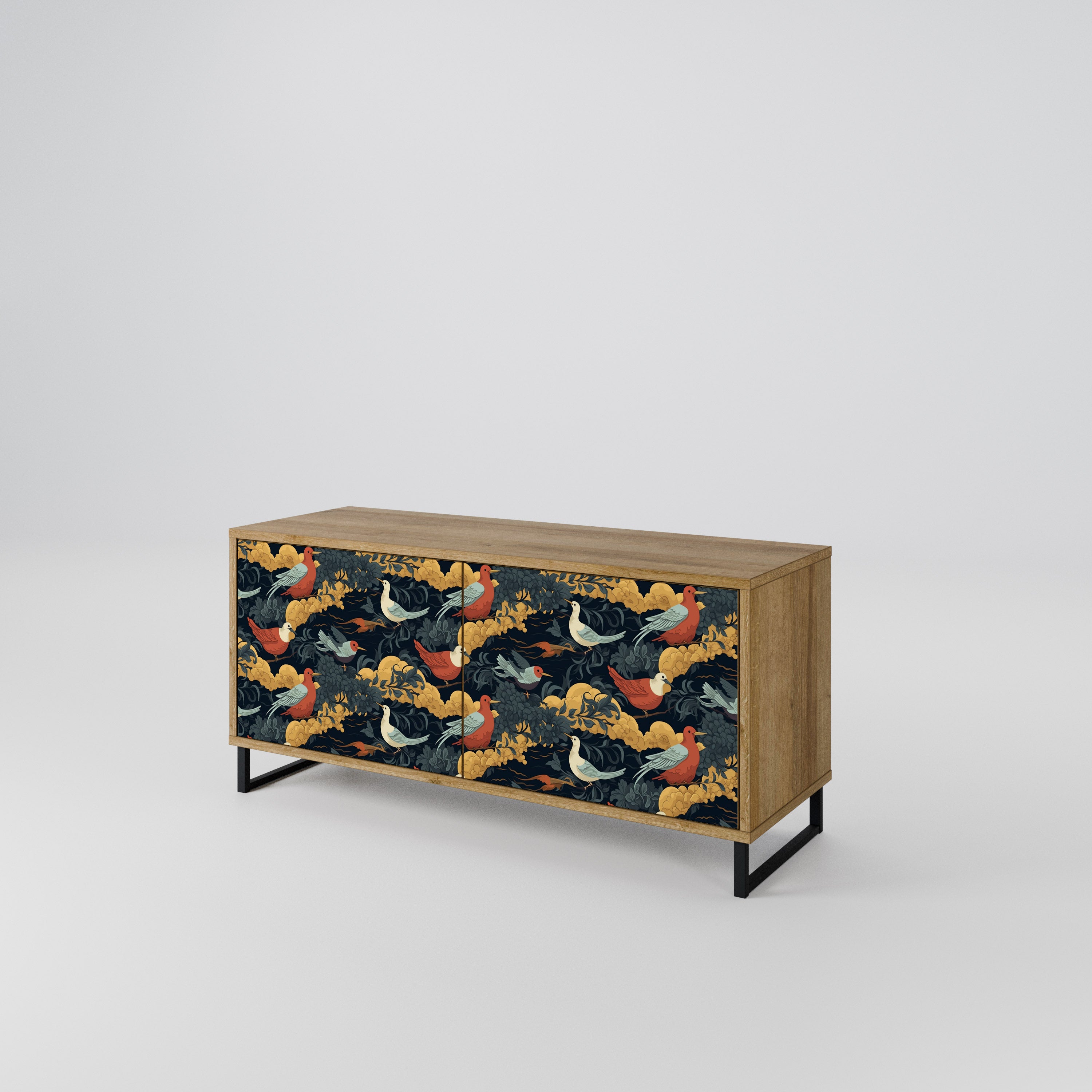 FOWLY DAZE Mueble de TV Compacto de 2 puertas