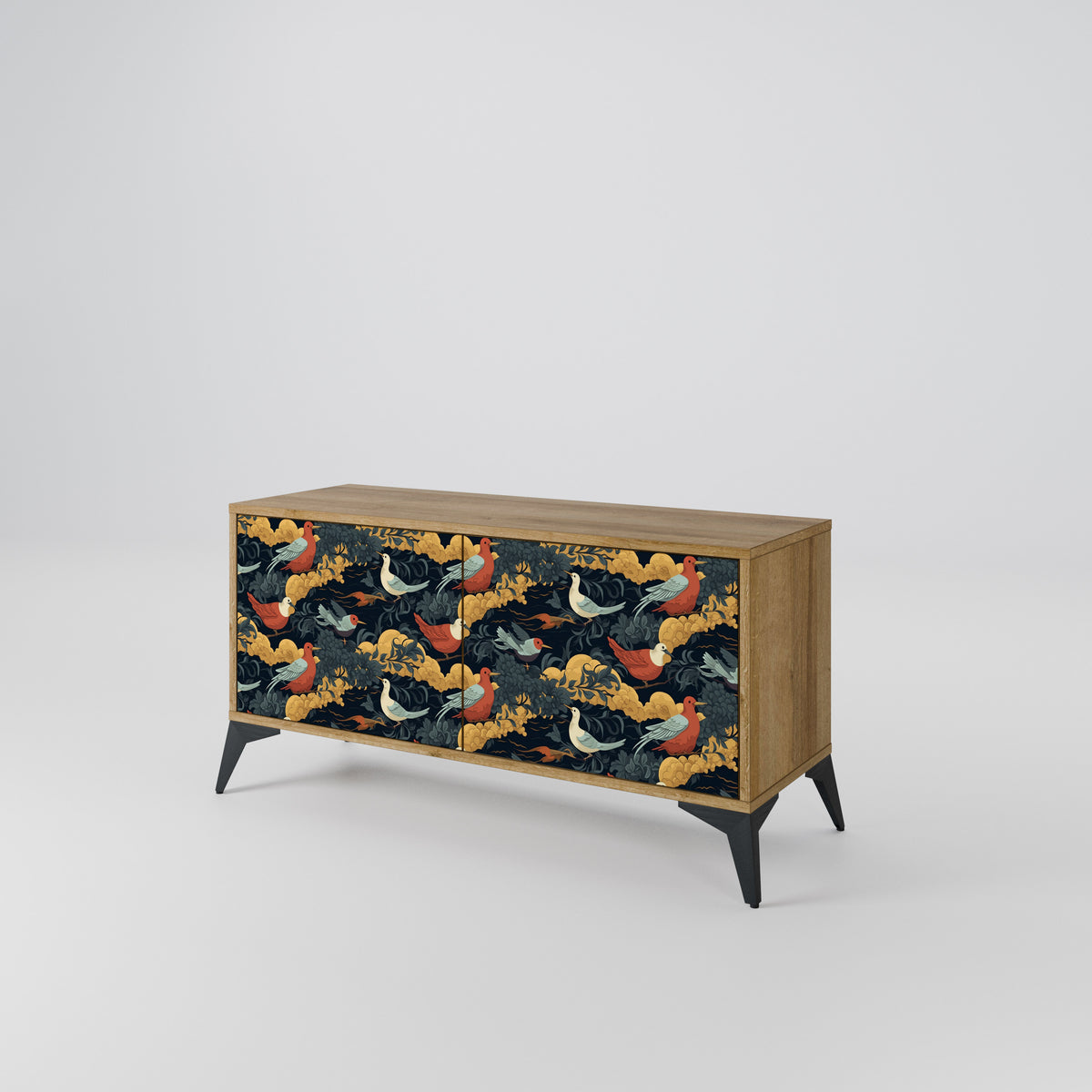 FOWLY DAZE Mueble de TV Compacto de 2 puertas