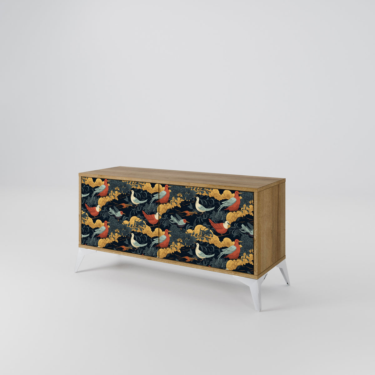 FOWLY DAZE Mueble de TV Compacto de 2 puertas