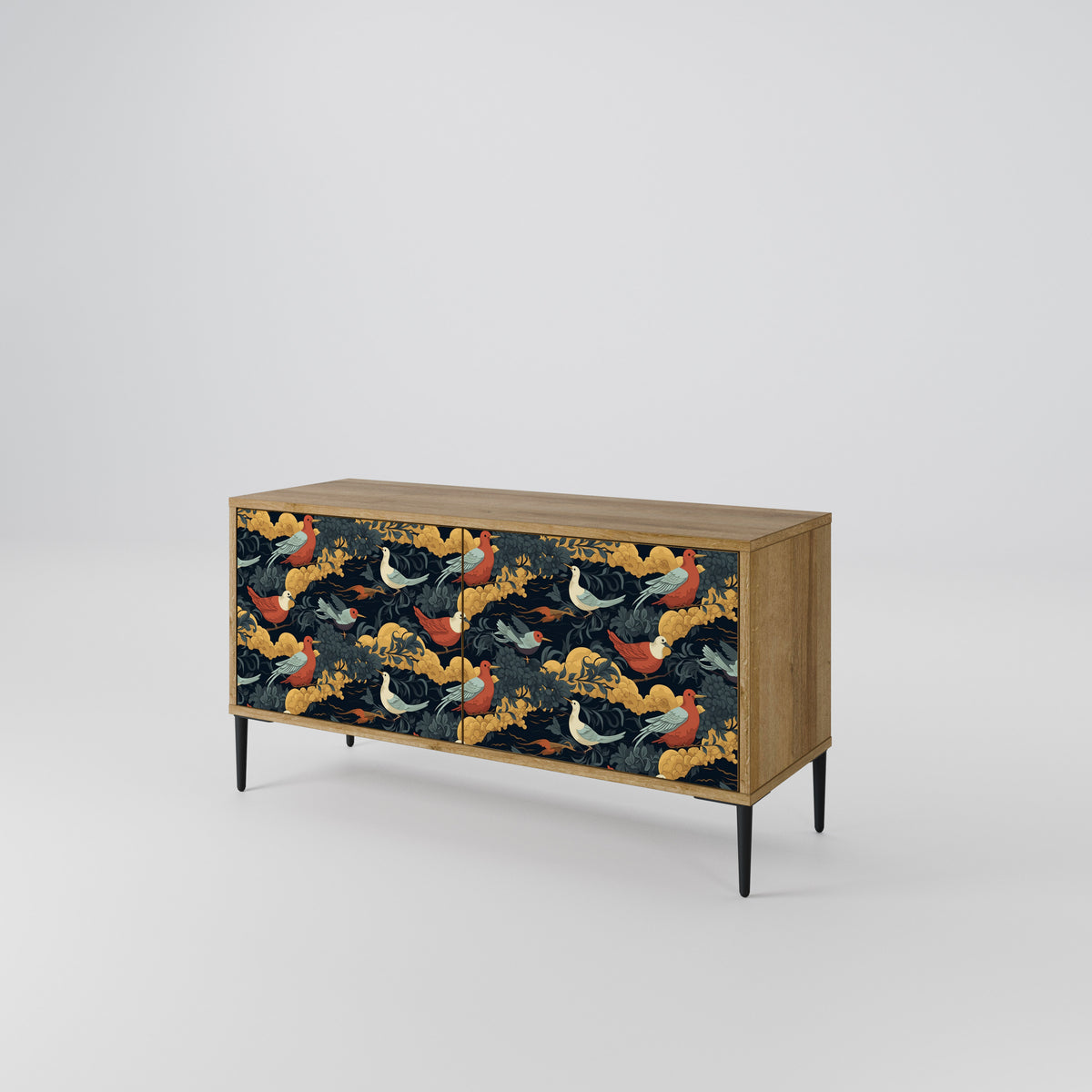 FOWLY DAZE Mueble de TV Compacto de 2 puertas