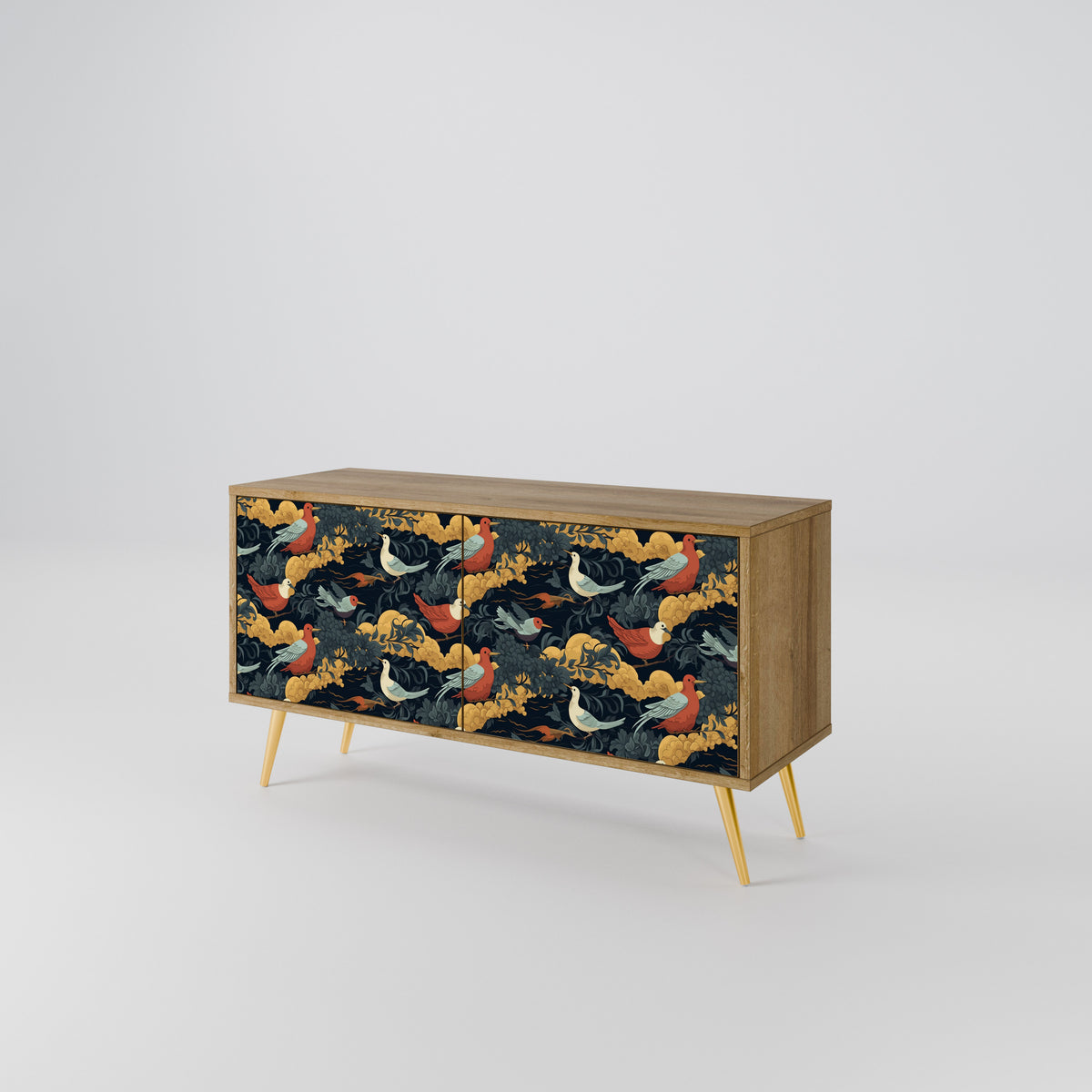 FOWLY DAZE Mueble de TV Compacto de 2 puertas