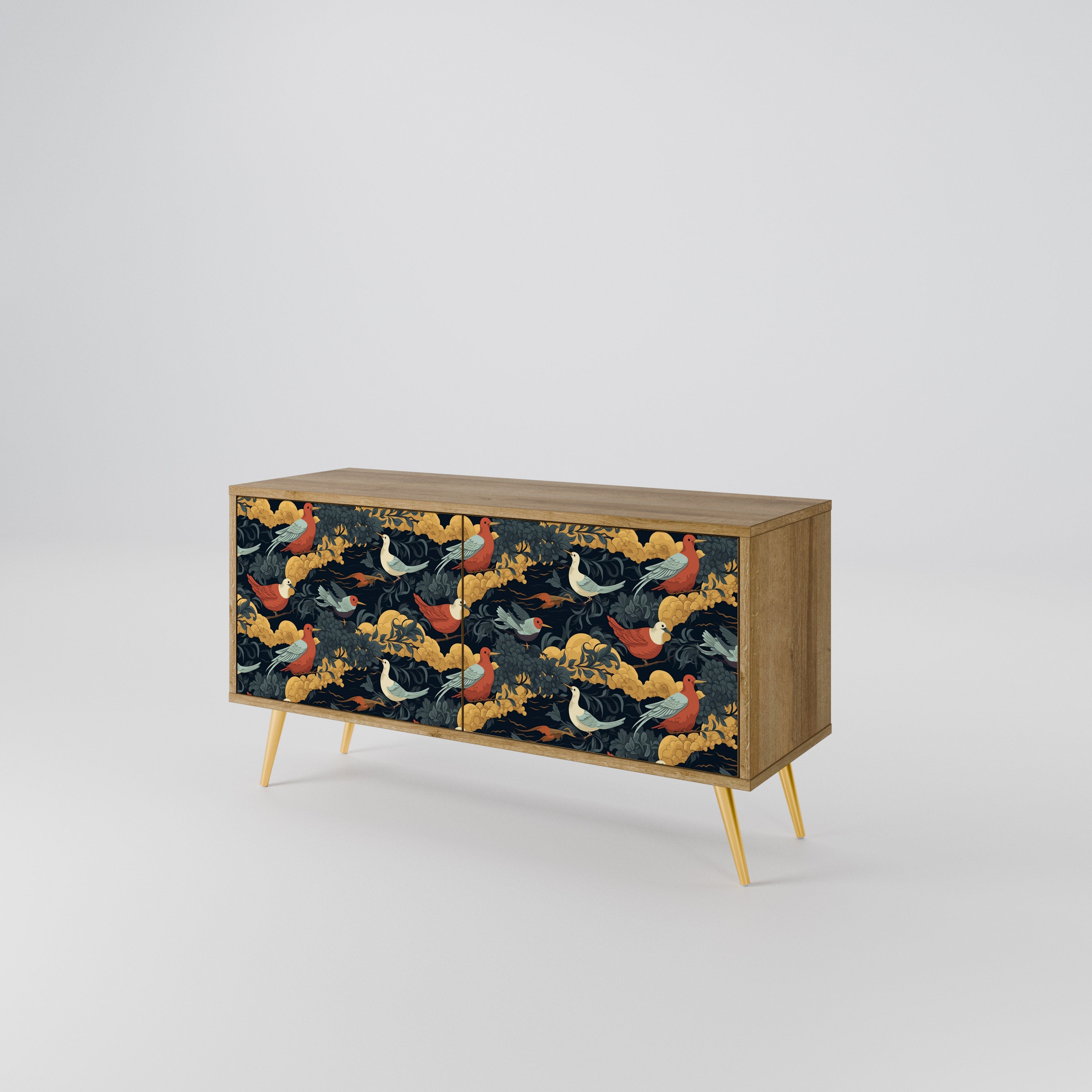 FOWLY DAZE Mueble de TV Compacto de 2 puertas