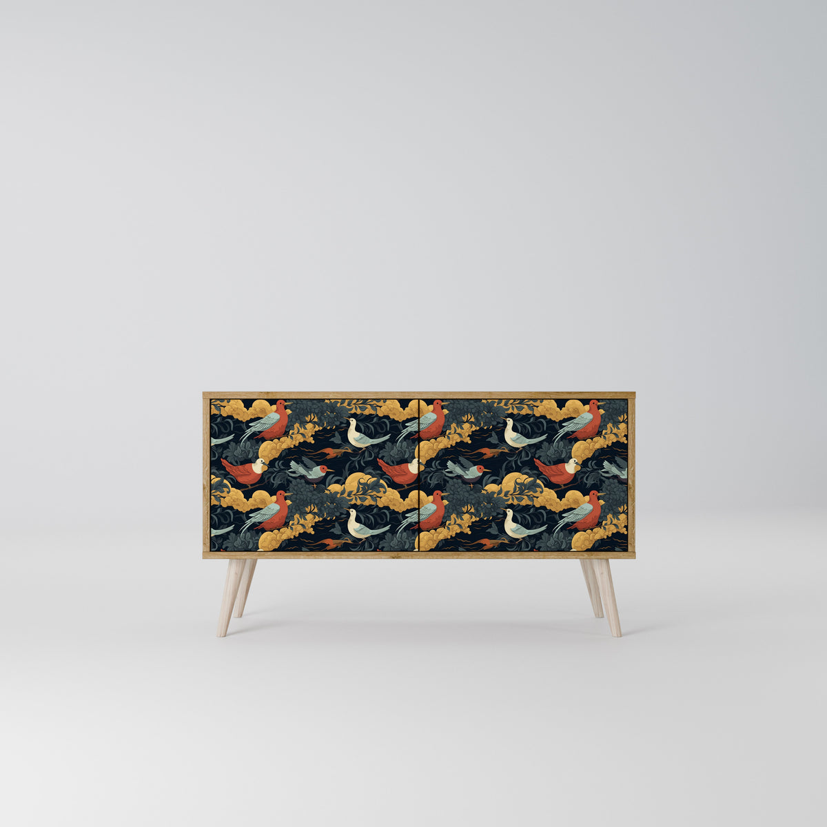 FOWLY DAZE Mueble de TV Compacto de 2 puertas
