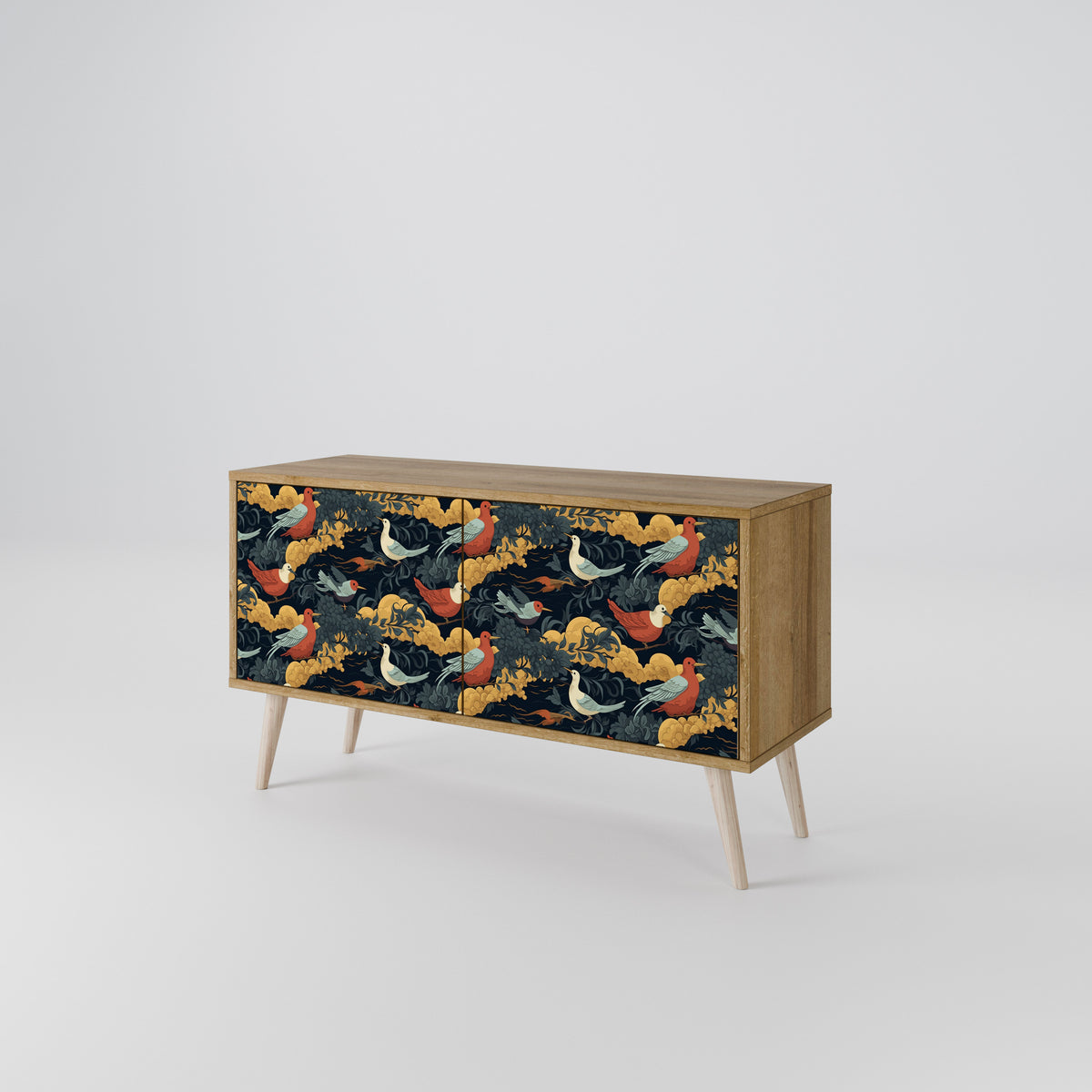 FOWLY DAZE Mueble de TV Compacto de 2 puertas