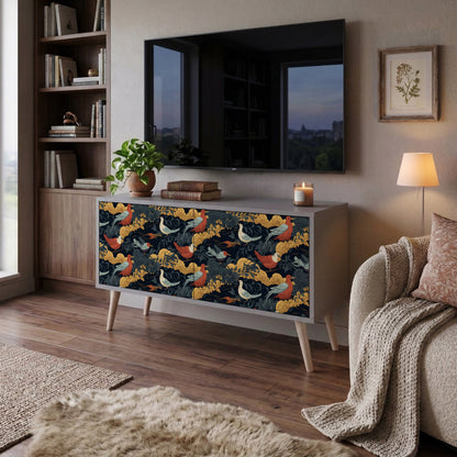 FOWLY DAZE Mueble de TV Compacto de 2 puertas