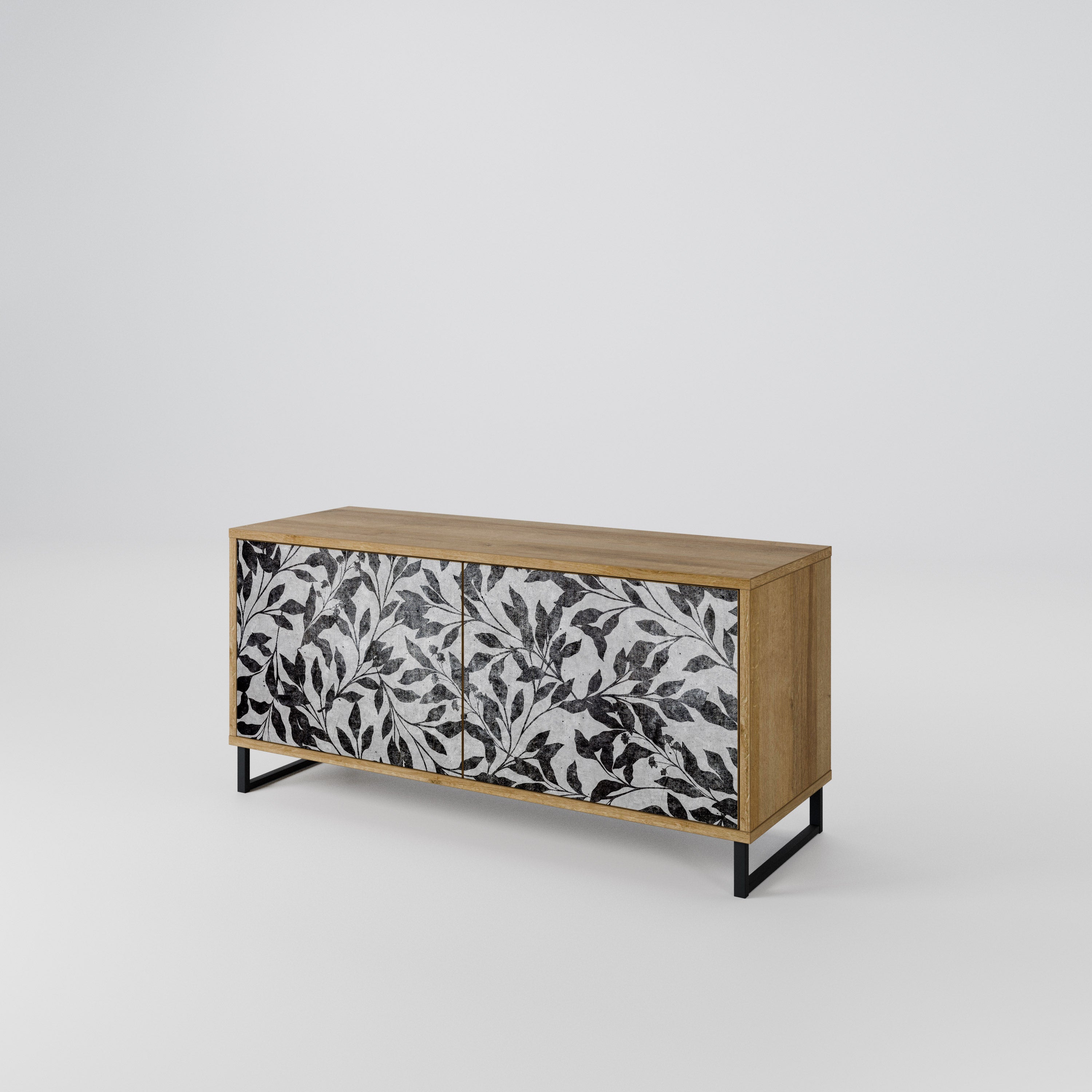 CHARCOAL SPROUT Mueble de TV Compacto de 2 puertas