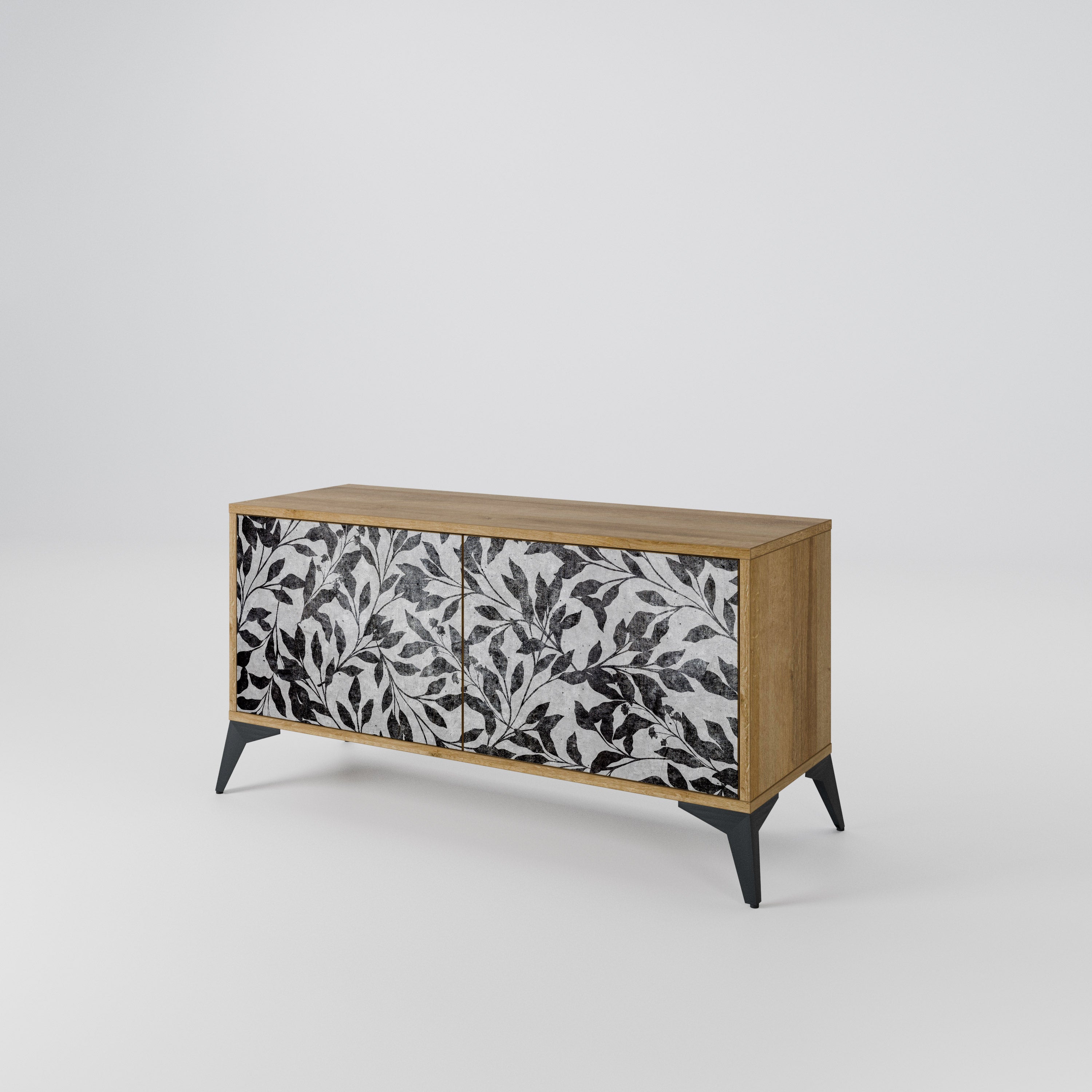 CHARCOAL SPROUT Mueble de TV Compacto de 2 puertas