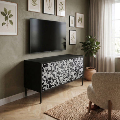 CHARCOAL SPROUT Mueble de TV Compacto de 2 puertas