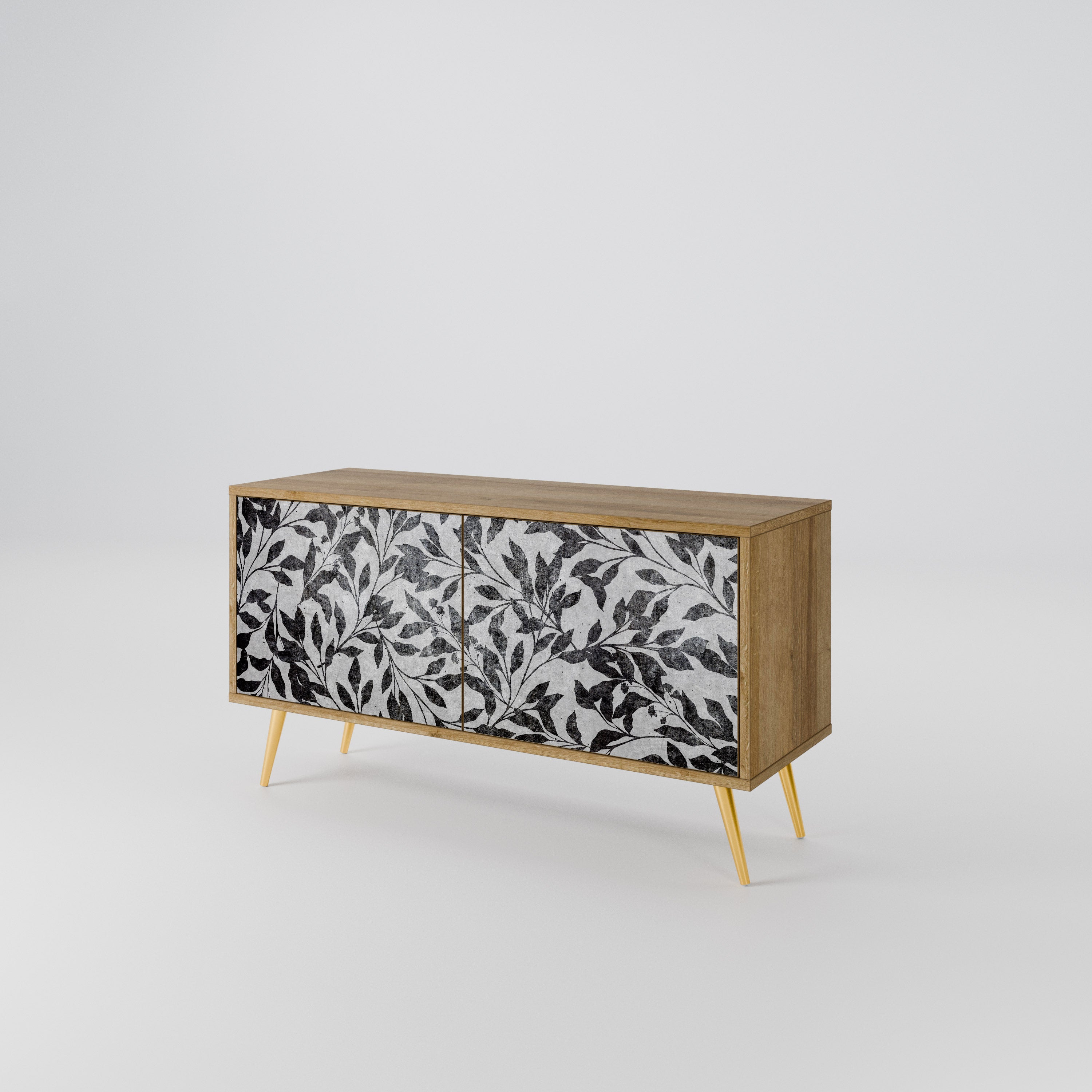 CHARCOAL SPROUT Mueble de TV Compacto de 2 puertas