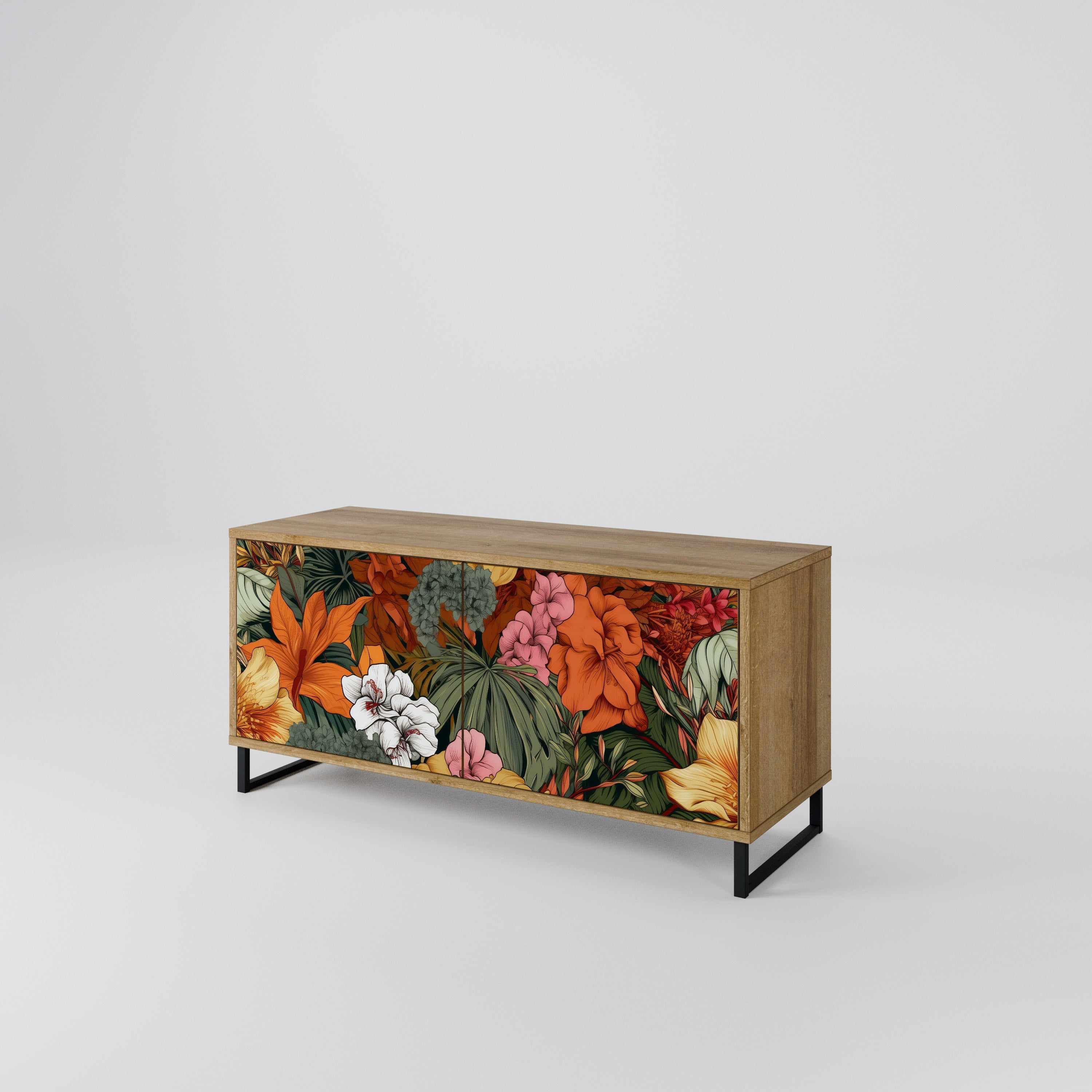 RADIANT FLORA Mueble de TV Compacto de 2 puertas