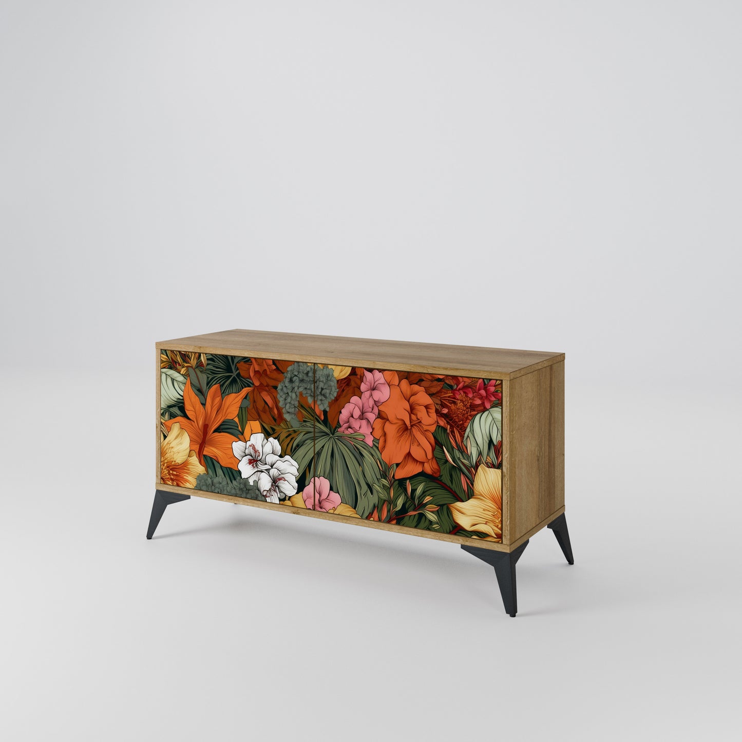RADIANT FLORA Mueble de TV Compacto de 2 puertas