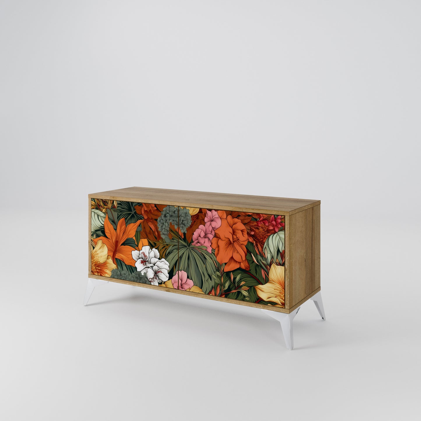 RADIANT FLORA Mueble de TV Compacto de 2 puertas